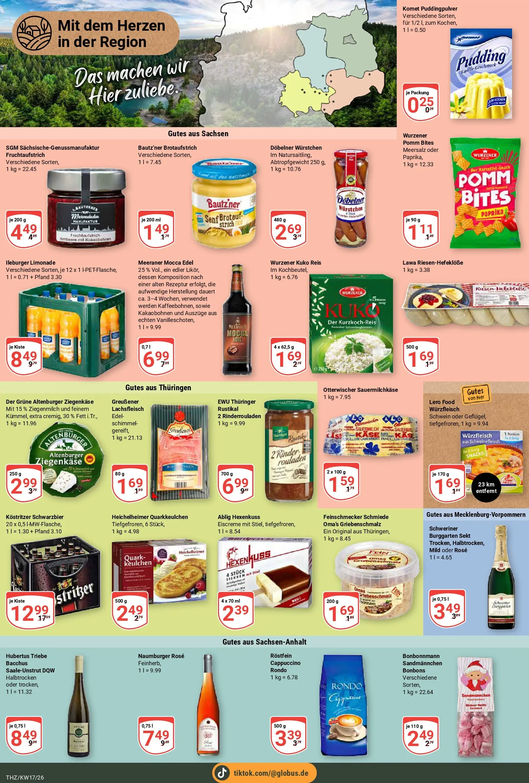 Globus Prospekt Zeitz	 (ab 20.04.2026) » Angebote online | Seite: 17 | Produkte: Kostritzer, Ziegenkäse, Limonade, Schweinefleisch