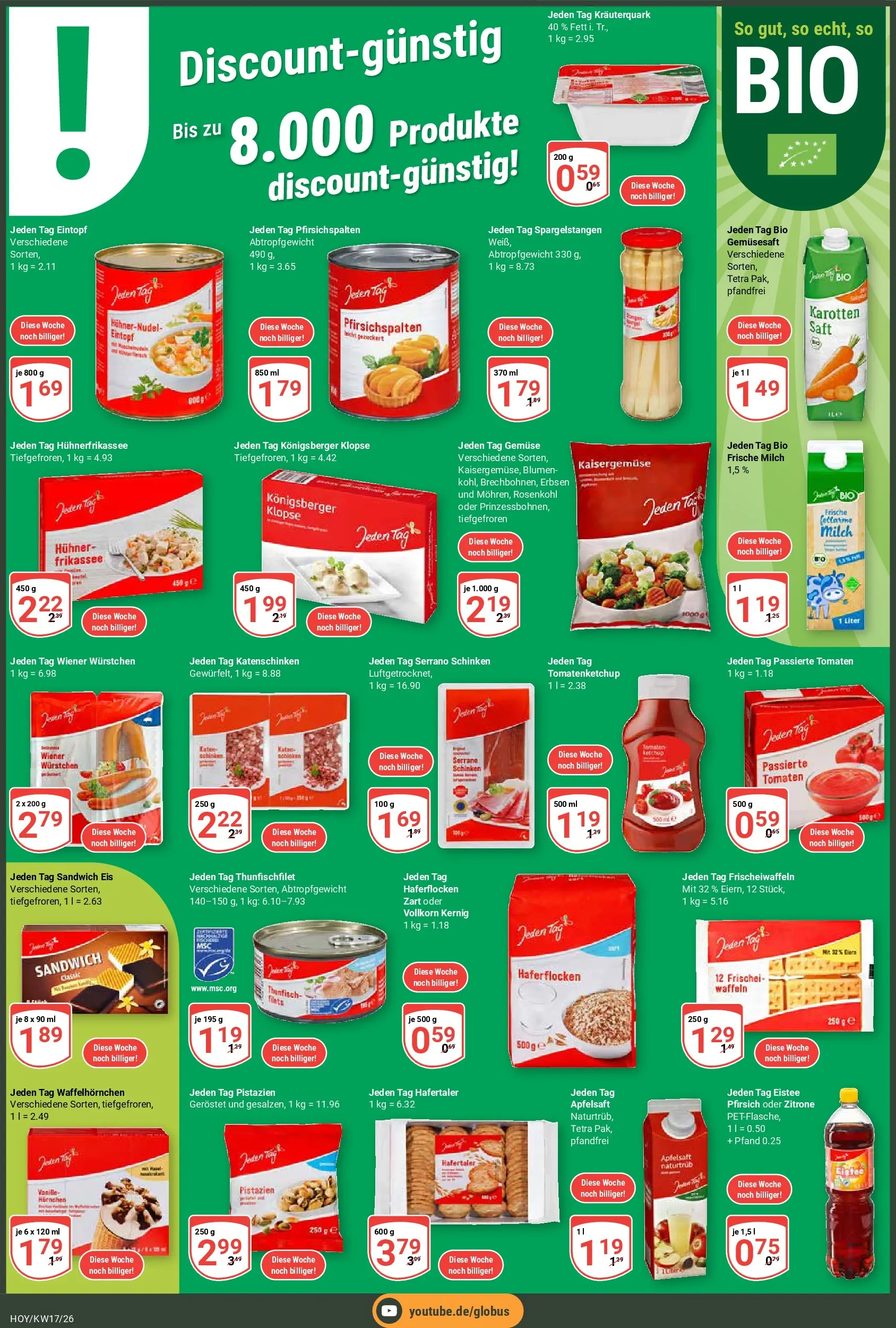 Globus Prospekt Hoyerswerda	 (ab 20.04.2026) » Angebote online | Seite: 2 | Produkte: Waffeln, Gemüse, Pfirsich, Eis