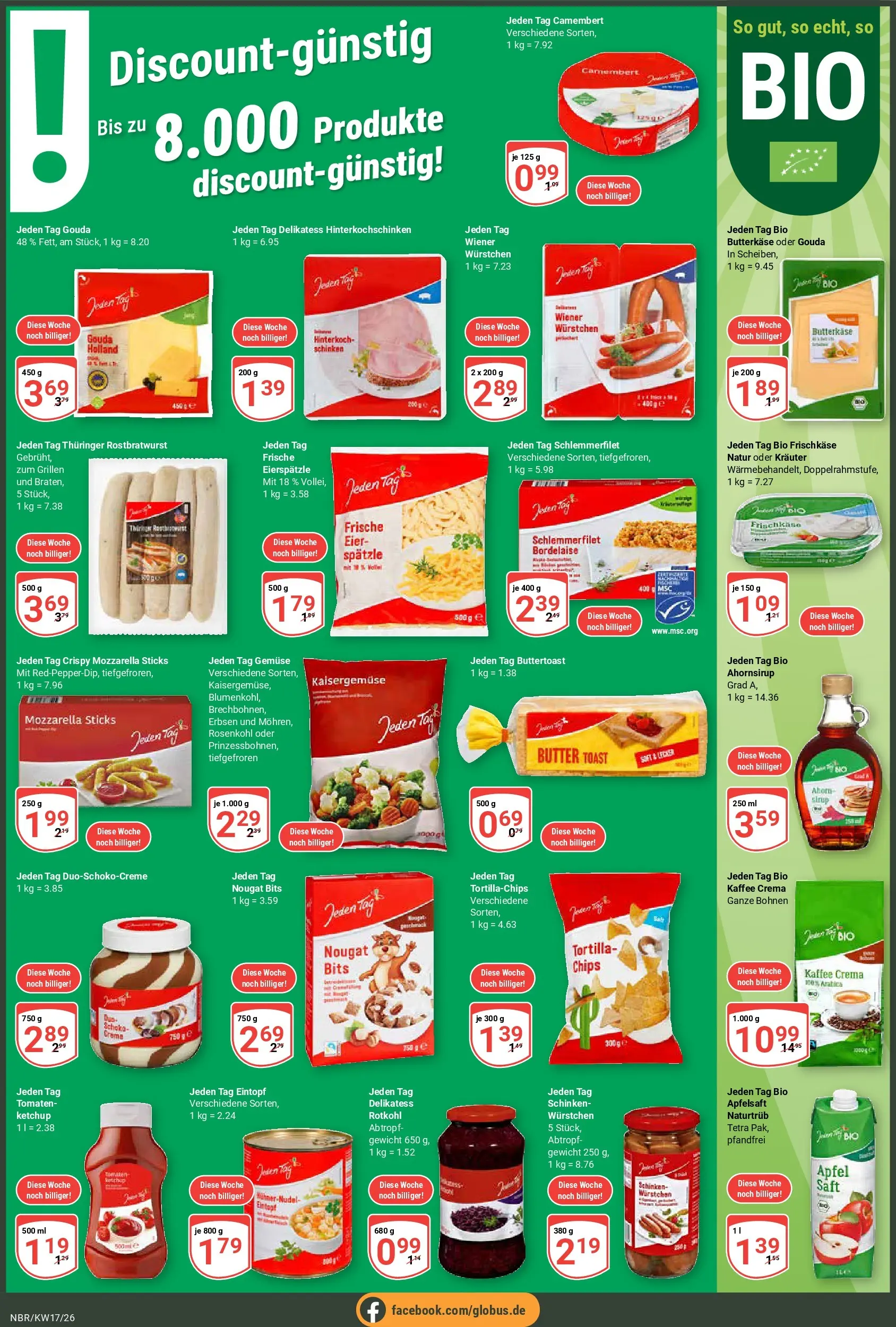 Globus Prospekt Neubrandenburg	 (ab 20.04.2026) » Angebote online | Seite: 2 | Produkte: Gewicht, Butter, Rotkohl, Erbsen