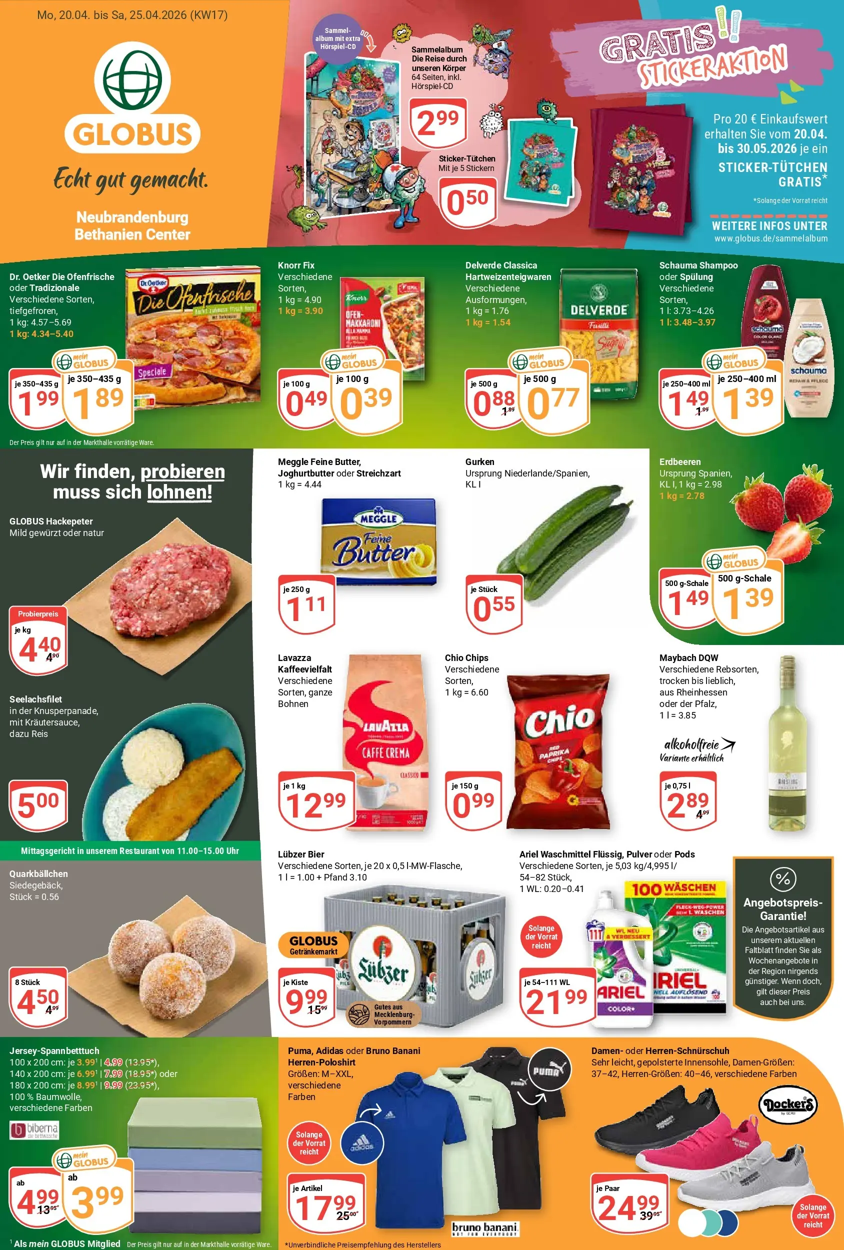 Globus Prospekt Neubrandenburg	 (ab 20.04.2026) » Angebote online | Seite: 3 | Produkte: Ariel, Bier, Spülung, Ofenfrische