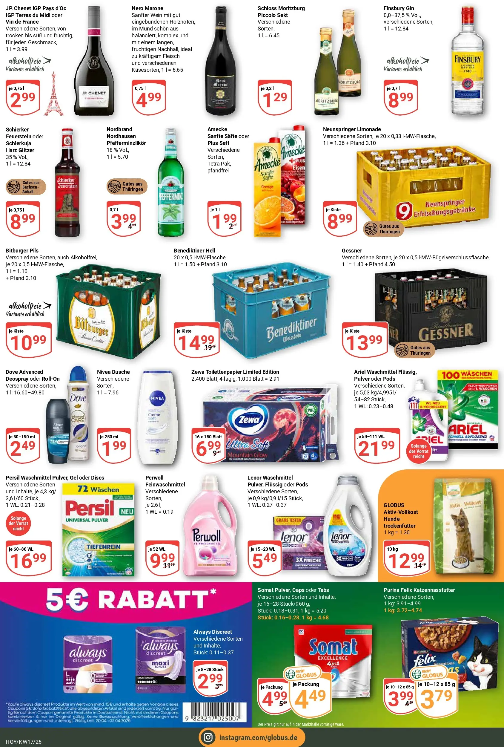 Globus Prospekt Hoyerswerda	 (ab 20.04.2026) » Angebote online | Seite: 5 | Produkte: Lenor, Perwoll, Zewa, Saft