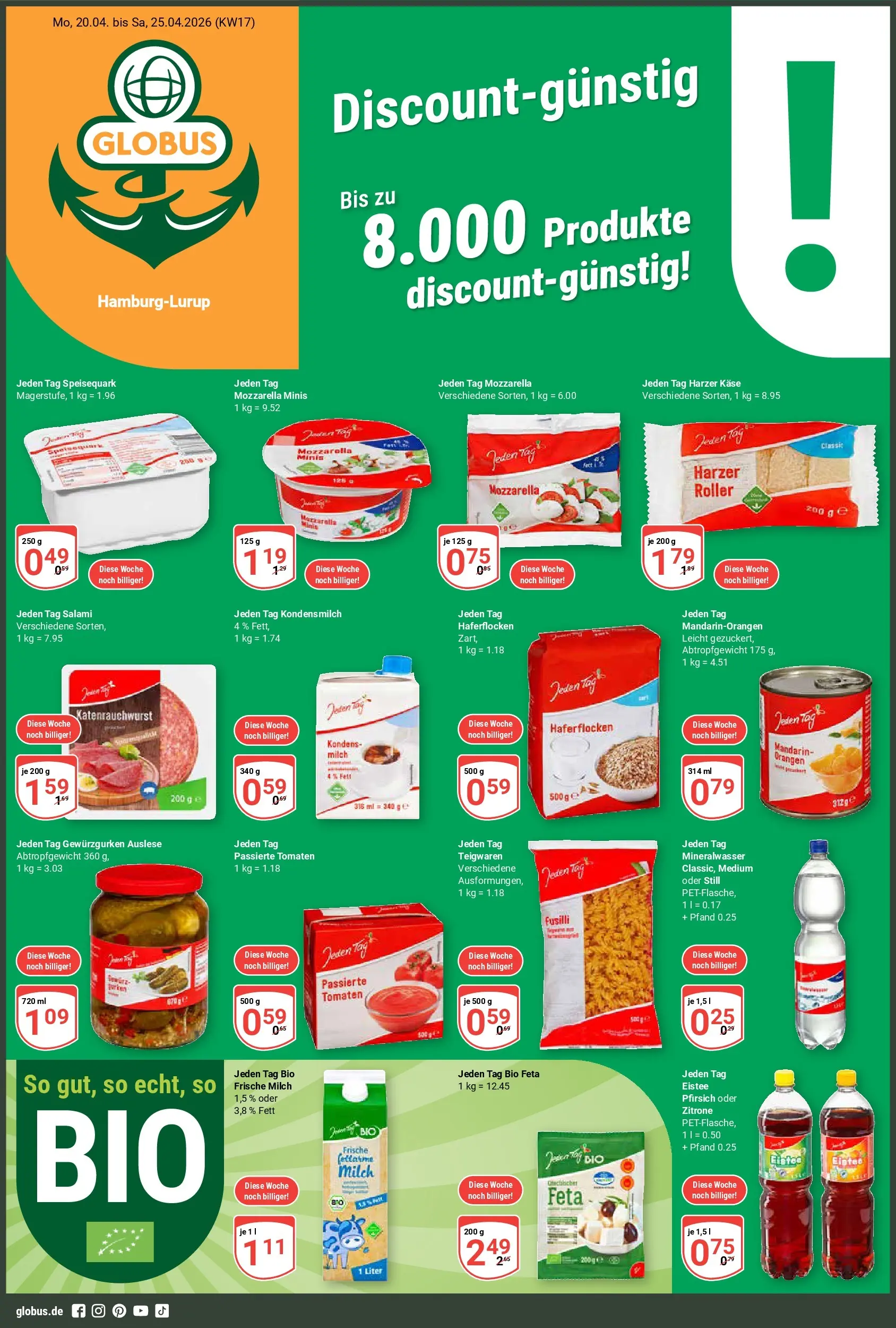 Globus Prospekt Hamburg	 (ab 20.04.2026) » Angebote online | Seite: 1 | Produkte: Feta, Käse, Tomaten, Salami