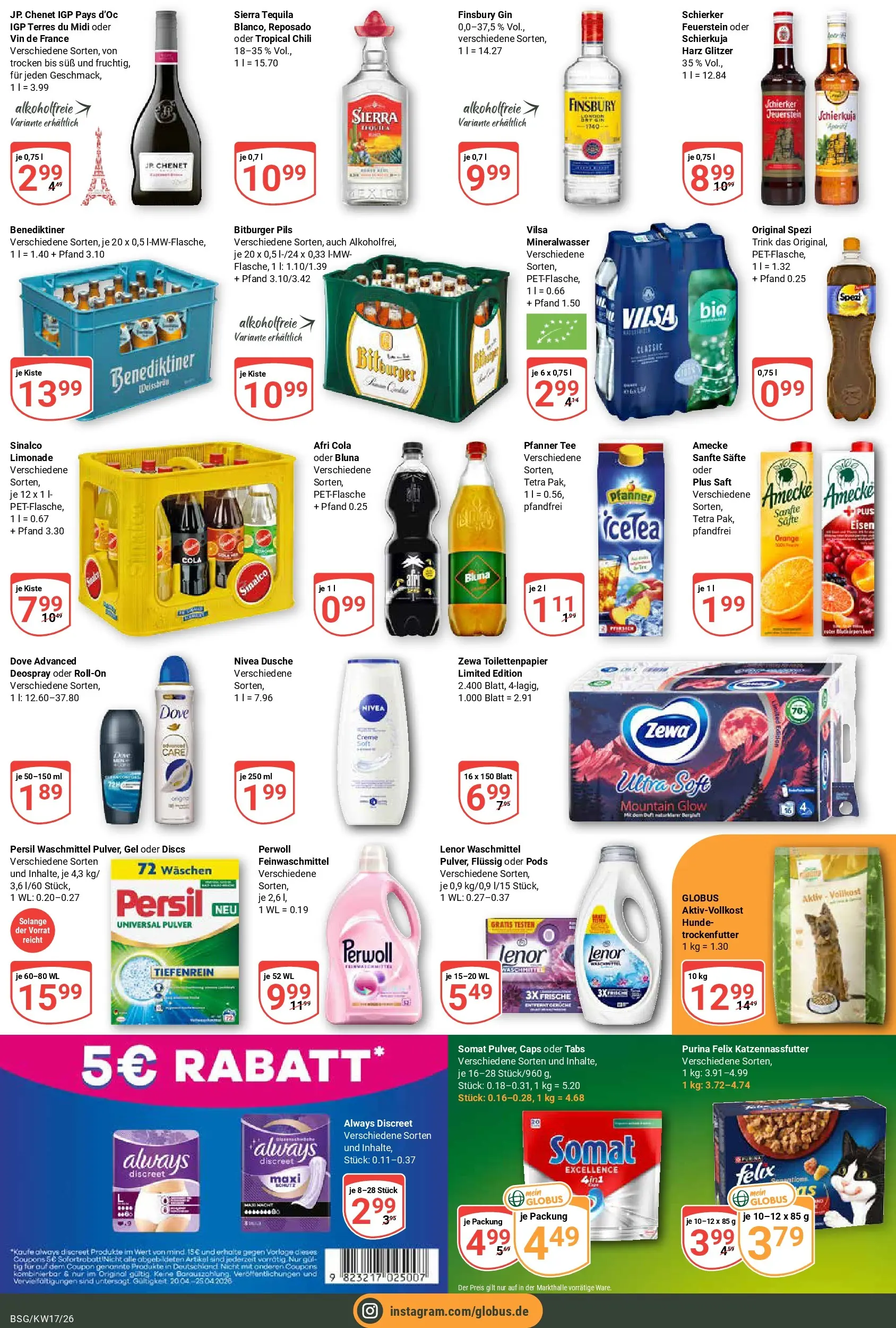 Globus Prospekt Braunschweig	 (ab 20.04.2026) » Angebote online | Seite: 5 | Produkte: Cola, Dusche, Zewa, Saft