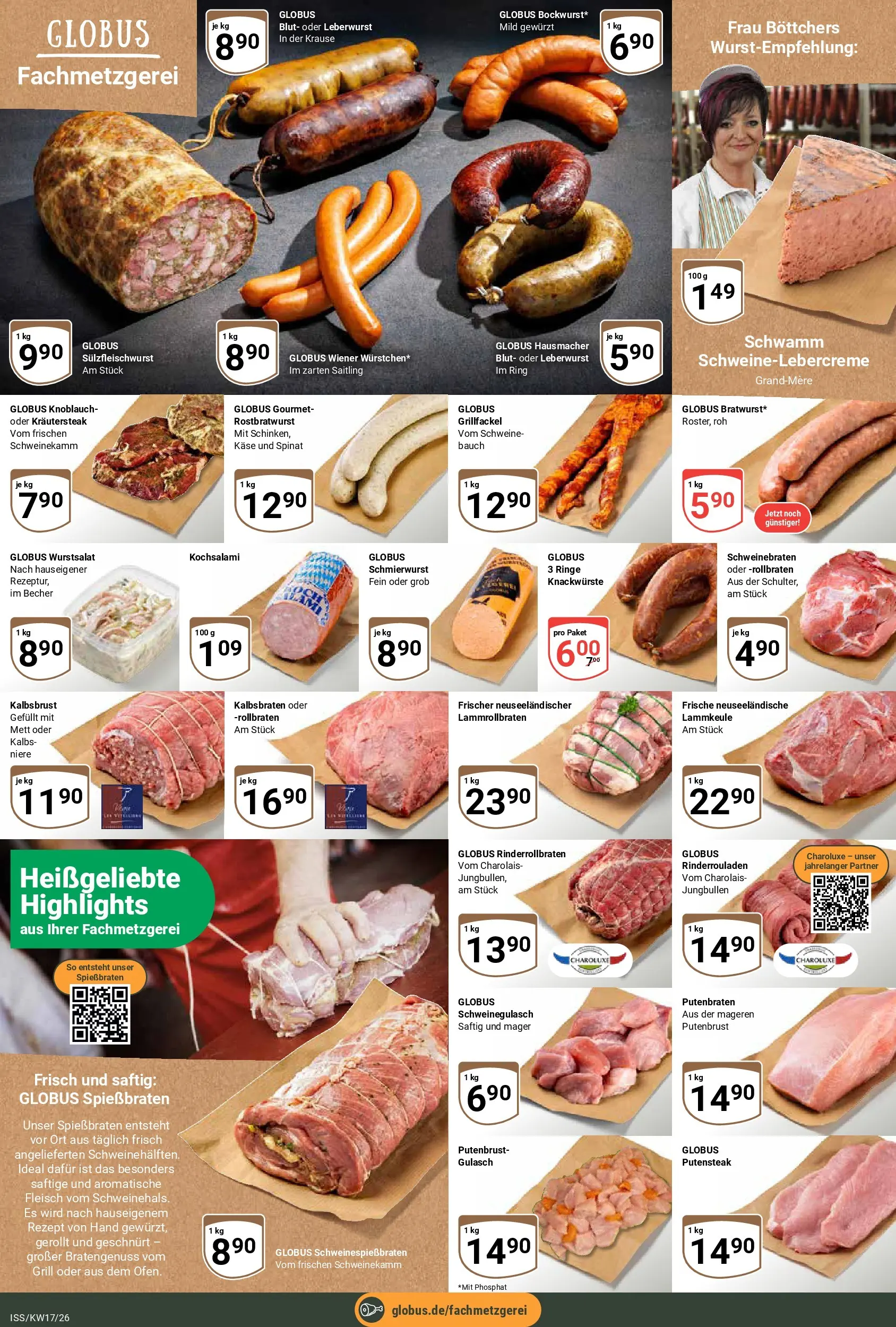 Globus Prospekt Isserstedt	 (ab 20.04.2026) » Angebote online | Seite: 9 | Produkte: Schweinegulasch, Lammkeule, Grill, Käse