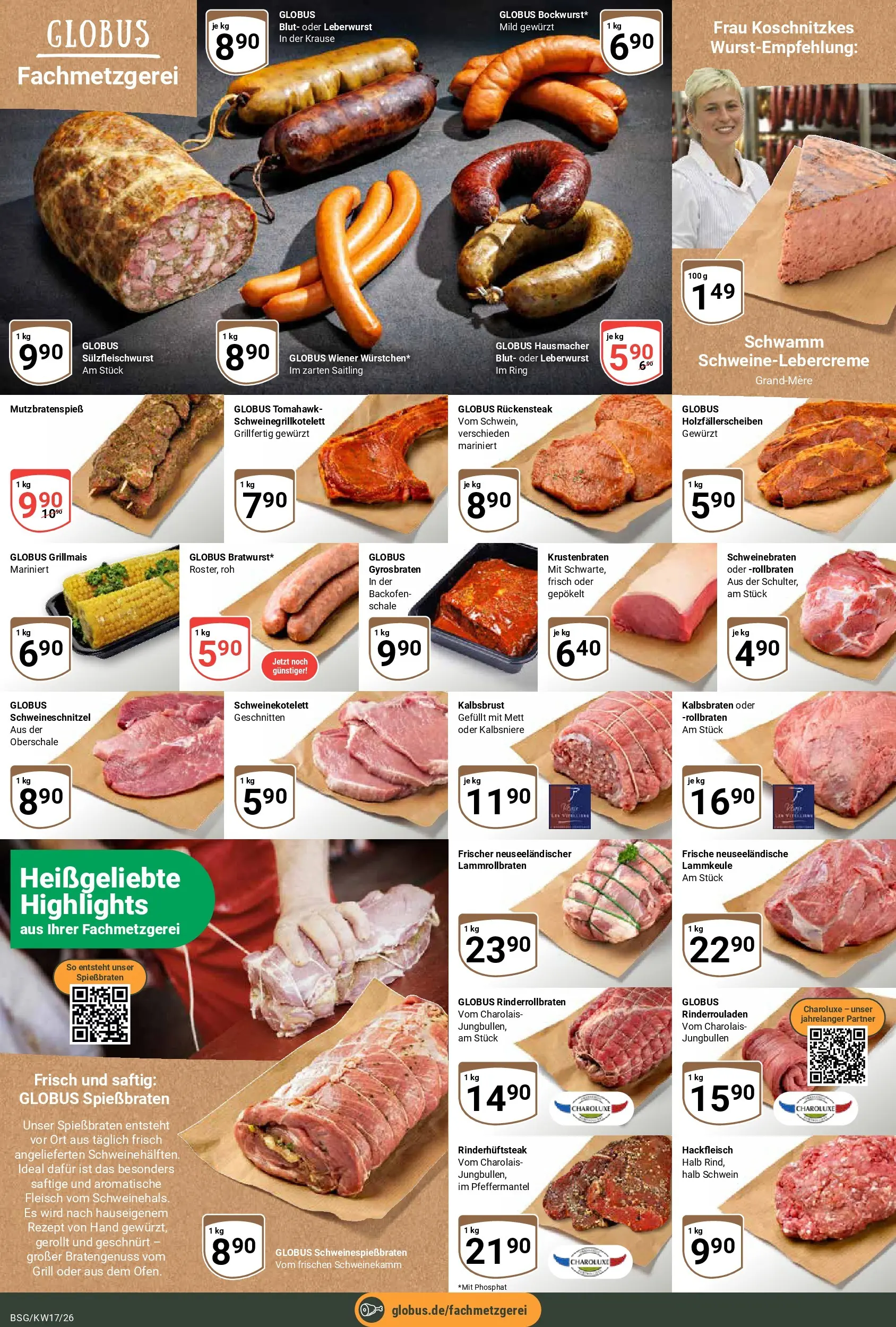 Globus Prospekt Braunschweig	 (ab 20.04.2026) » Angebote online | Seite: 9 | Produkte: Rinderrouladen, Lammkeule, Backofen, Hackfleisch