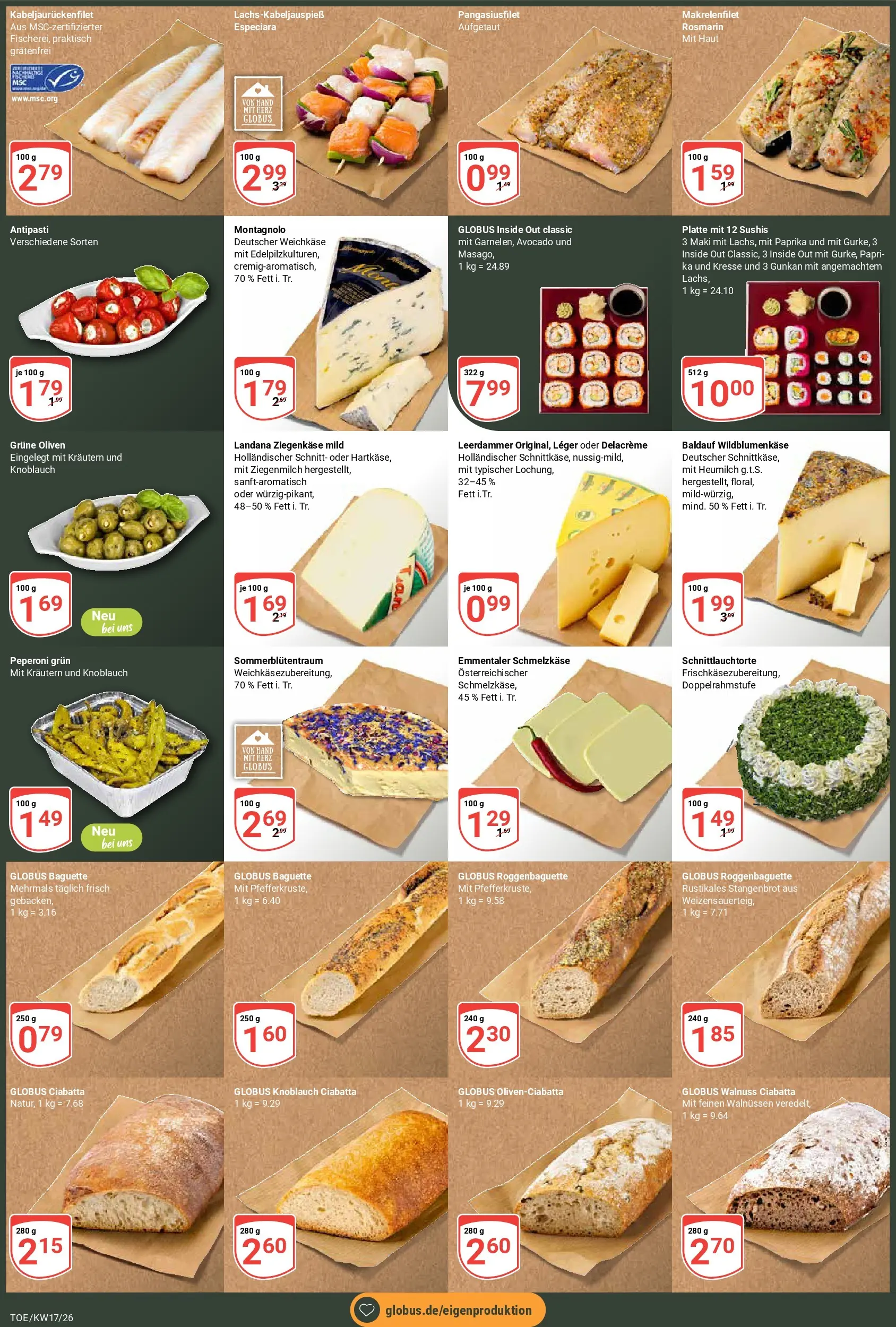 Globus Prospekt Tönisvorst	 (ab 20.04.2026) » Angebote online | Seite: 3 | Produkte: Ziegenkäse, Baguette, Leerdammer, Avocado