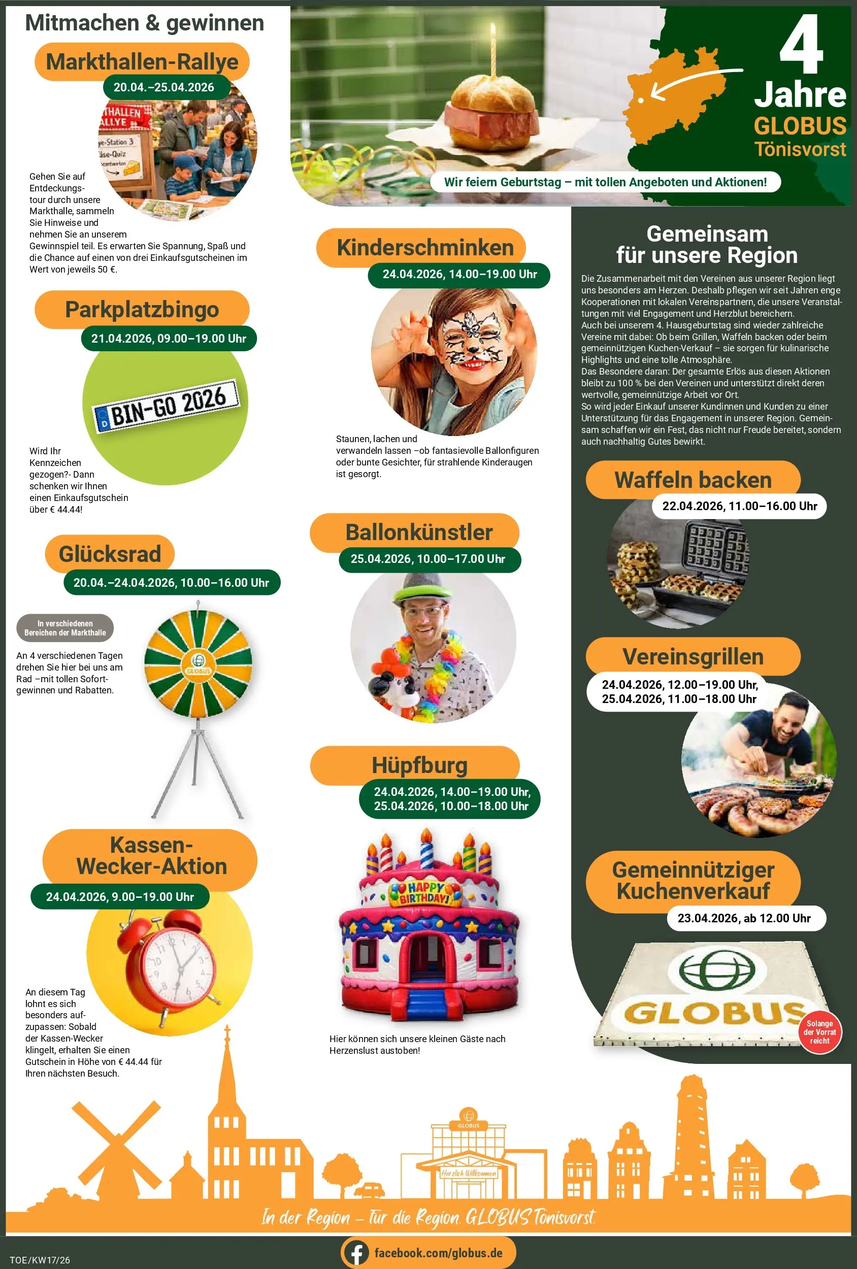 Globus Prospekt Tönisvorst	 (ab 20.04.2026) » Angebote online | Seite: 4 | Produkte: Waffeln, Uhr