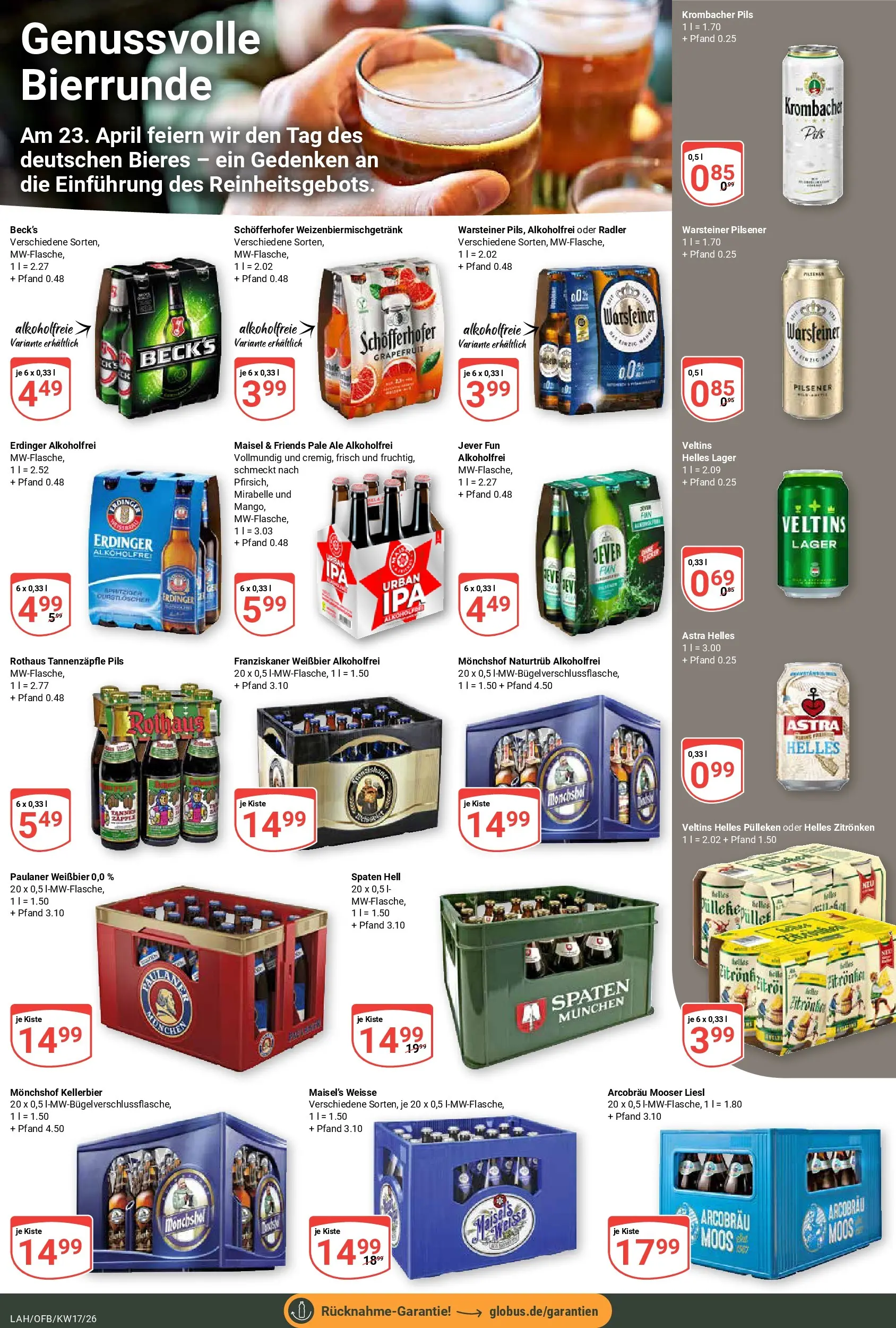 Globus Prospekt Lahnstein	 (ab 20.04.2026) » Angebote online | Seite: 17 | Produkte: Grapefruit, Radler, Jever, Veltins