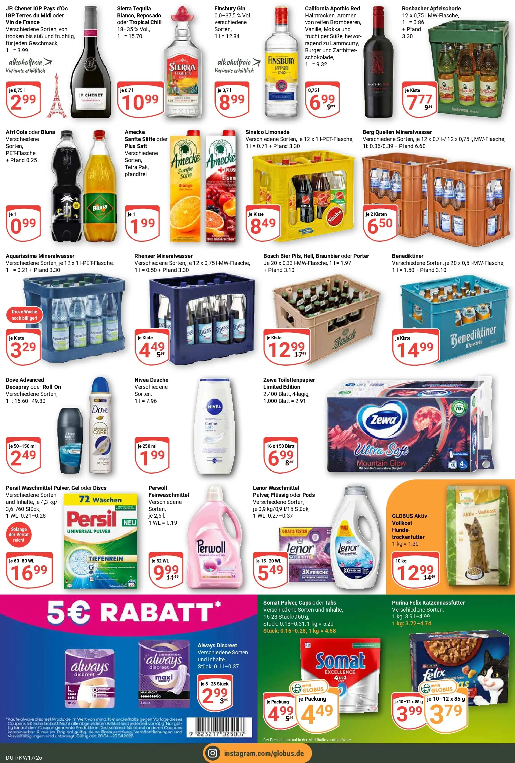 Globus Prospekt Wetzlar-Dutenhofen	 (ab 20.04.2026) » Angebote online | Seite: 3 | Produkte: Sinalco, Limonade, Waschmittel, Persil