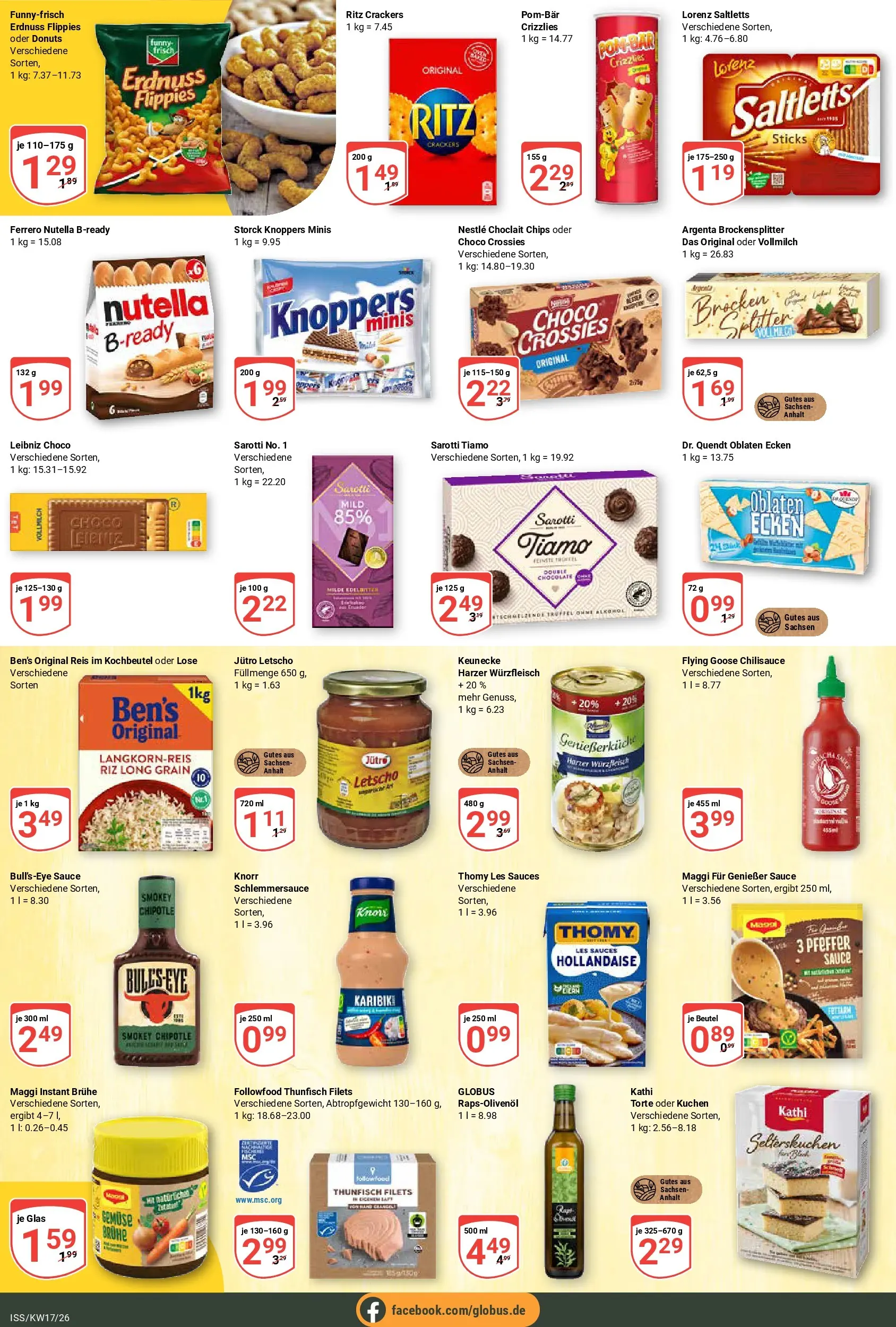 Globus Prospekt Isserstedt	 (ab 20.04.2026) » Angebote online | Seite: 16 | Produkte: Thomy les sauces, Thunfisch, Kuchen, Chips