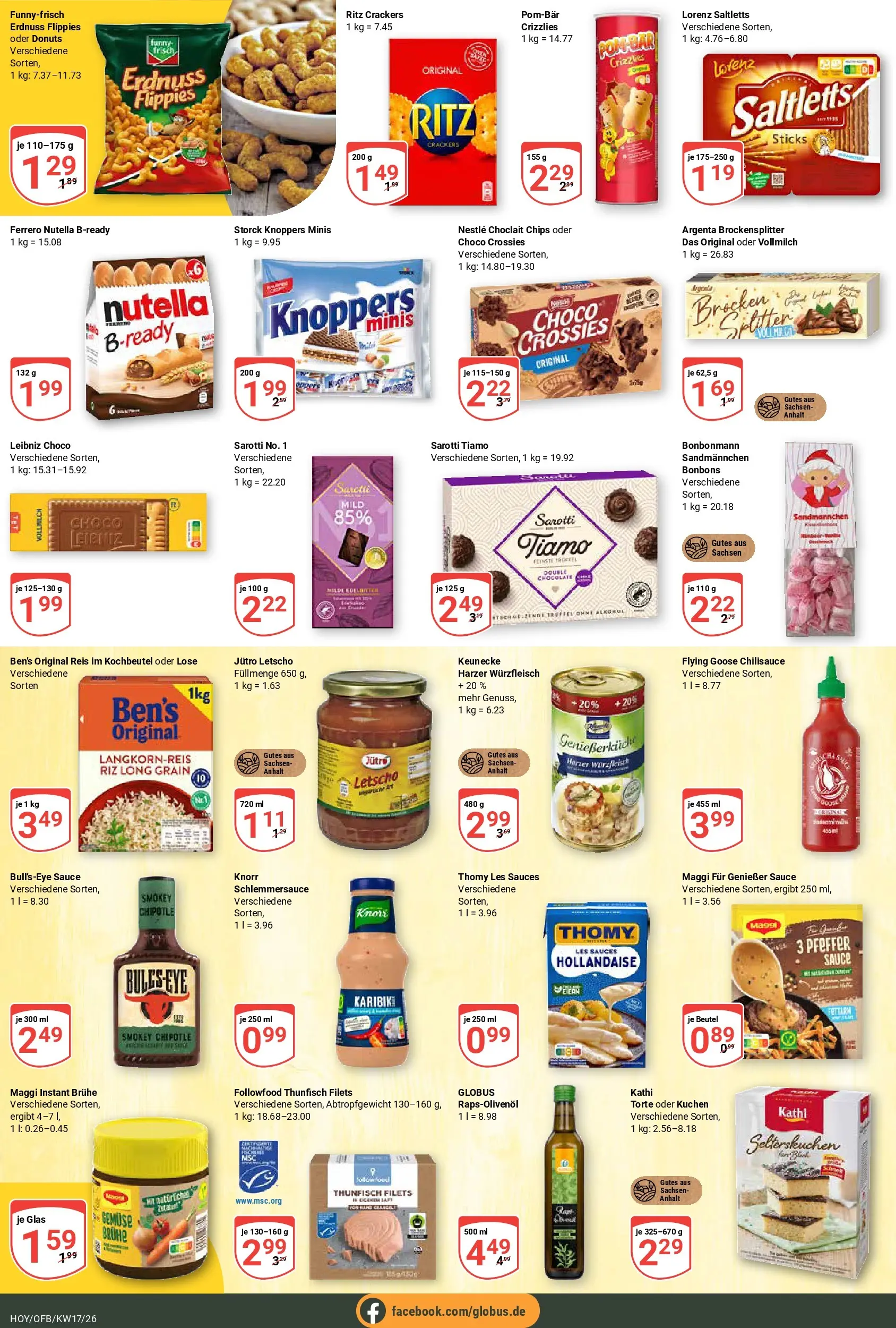 Globus Prospekt Hoyerswerda	 (ab 20.04.2026) » Angebote online | Seite: 16 | Produkte: Knorr, Reis, Kuchen, Chips