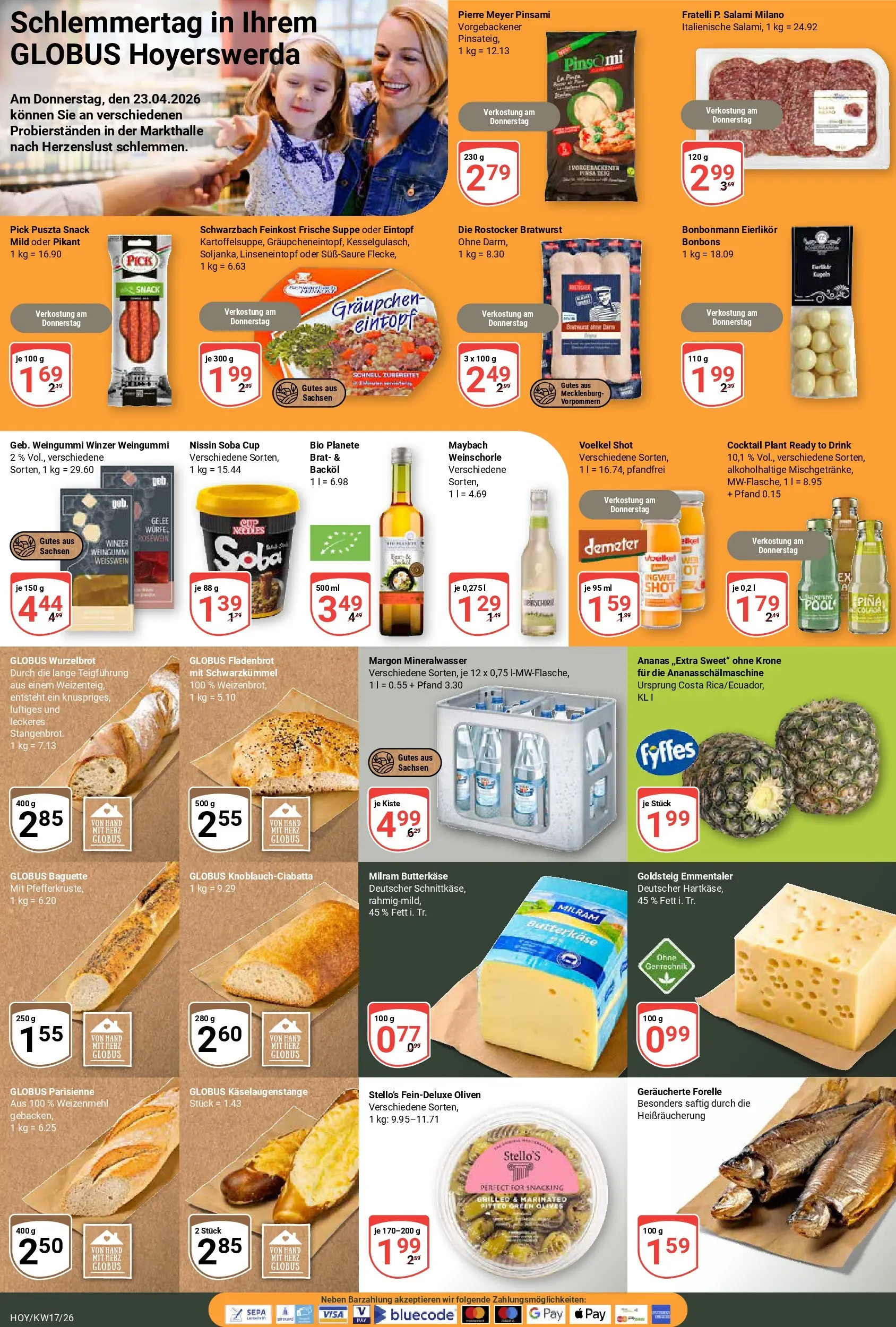 Globus Prospekt Hoyerswerda	 (ab 20.04.2026) » Angebote online | Seite: 17 | Produkte: Weißwein, Mineralwasser, Weinschorle, Milram