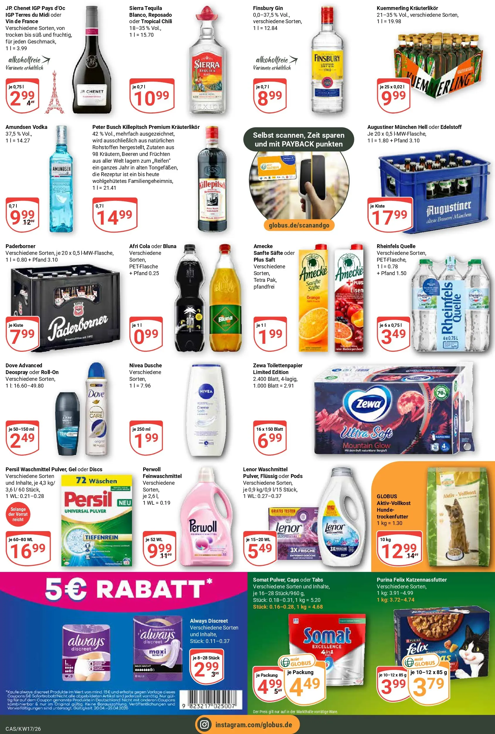 Globus Prospekt Castrop-Rauxel	 (ab 20.04.2026) » Angebote online | Seite: 3 | Produkte: Zewa, Waschmittel, Saft, Gin
