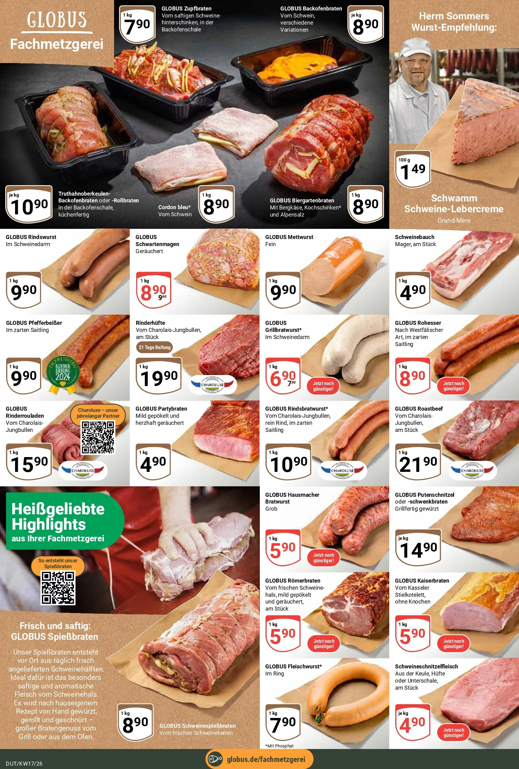 Globus Prospekt Wetzlar-Dutenhofen	 (ab 20.04.2026) » Angebote online | Seite: 9 | Produkte: Rinderrouladen, Bratwurst, Roastbeef, Fleisch