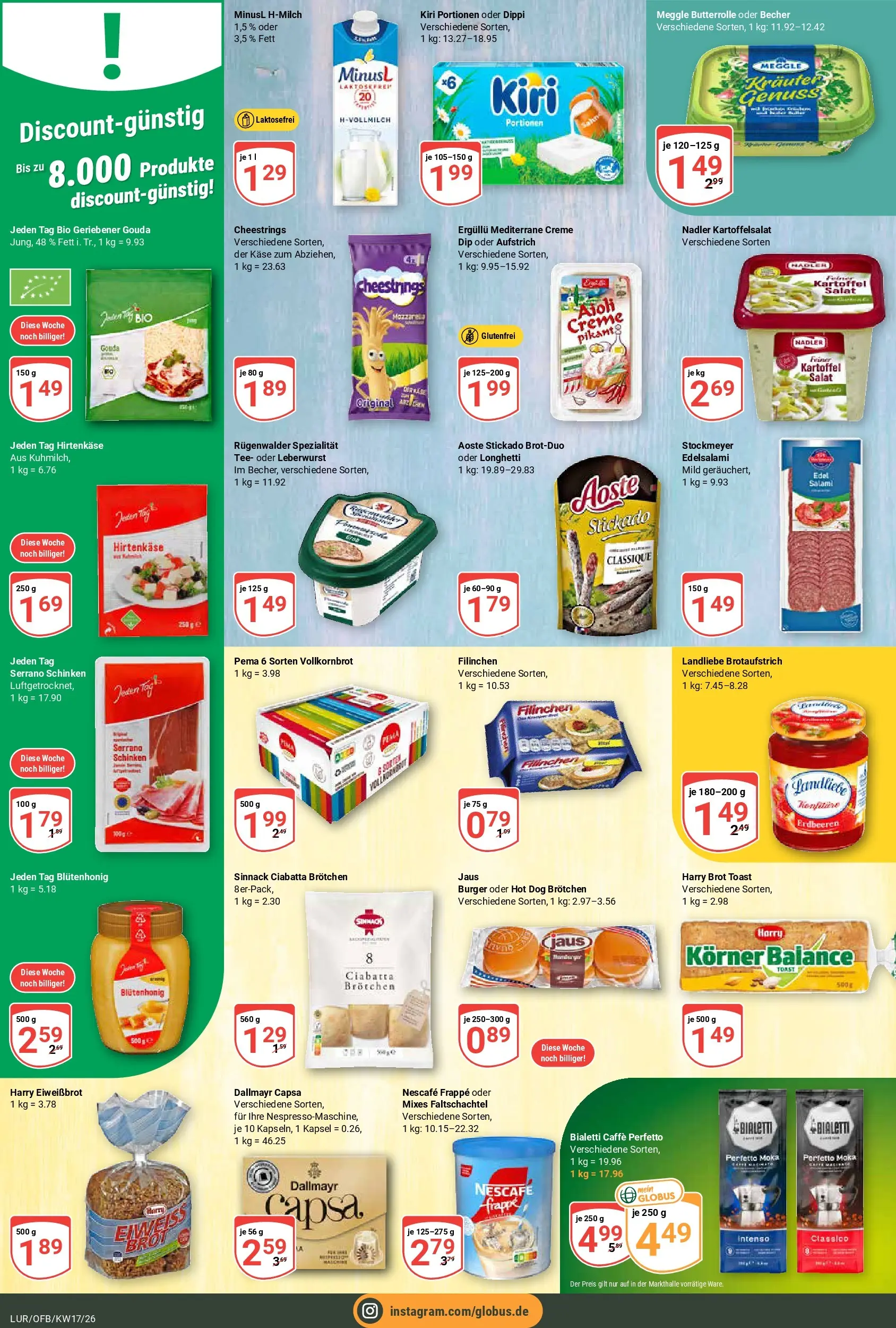Globus Prospekt Hamburg	 (ab 20.04.2026) » Angebote online | Seite: 14 | Produkte: Käse, Creme, Brot, Tee