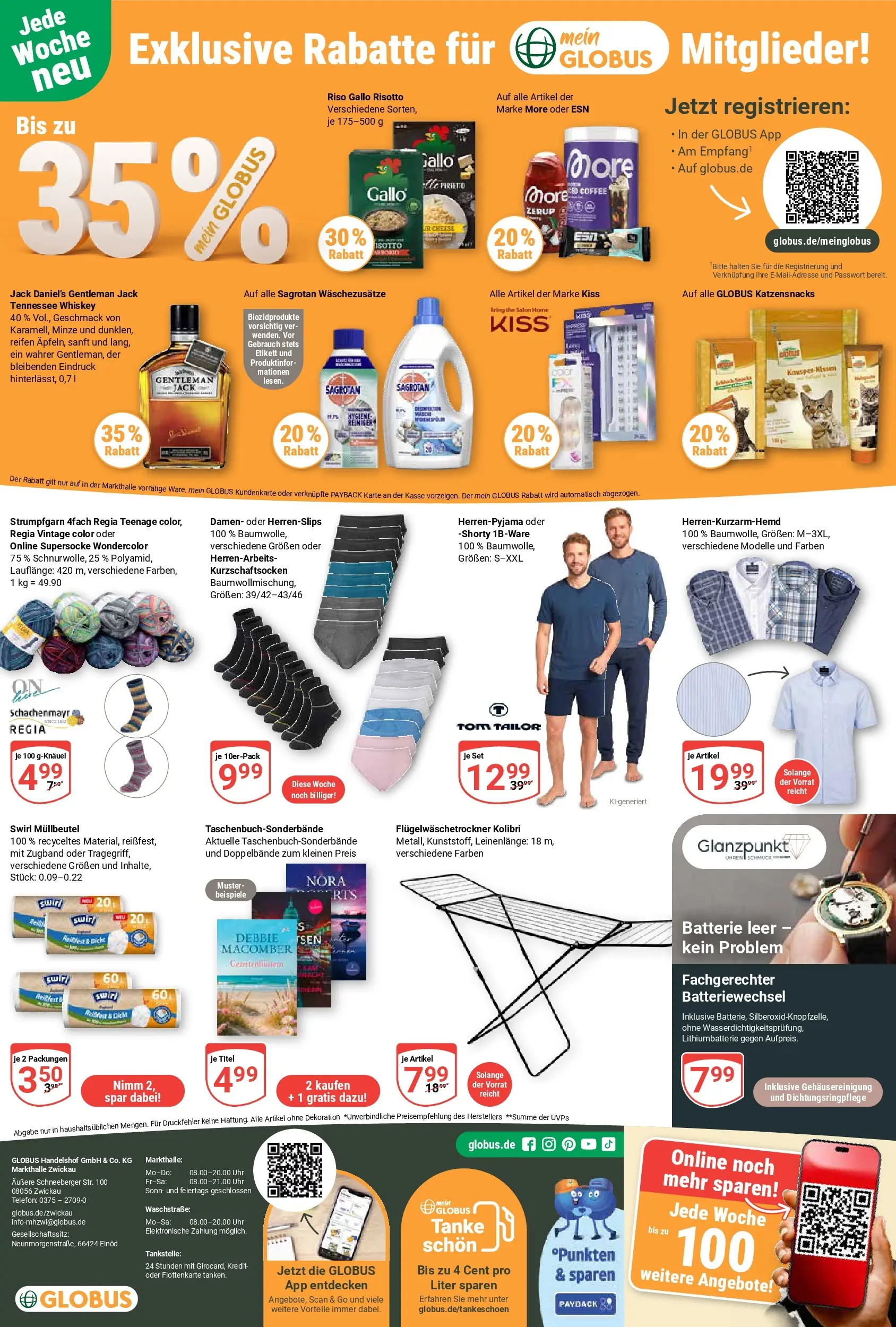 Globus Prospekt Zwickau	 (ab 20.04.2026) » Angebote online | Seite: 25 | Produkte: Batterie, Jack Daniel's, Whiskey, Telefon