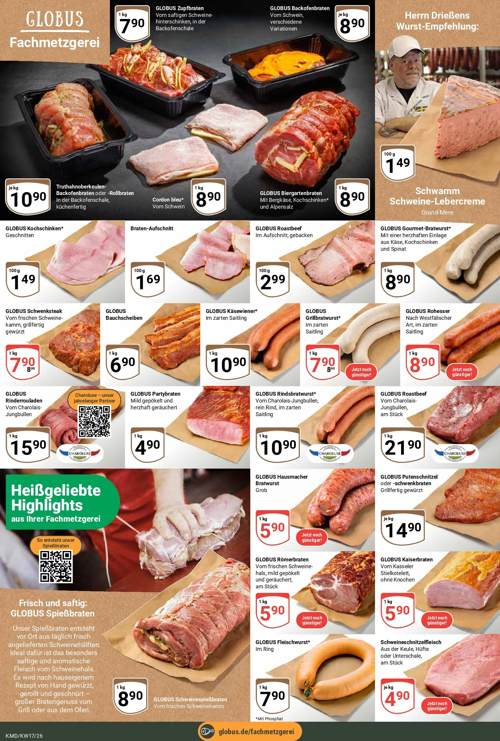 Globus Prospekt Köln	 (ab 20.04.2026) » Angebote online | Seite: 10 | Produkte: Bratwurst, Roastbeef, Putenschnitzel, Fleisch