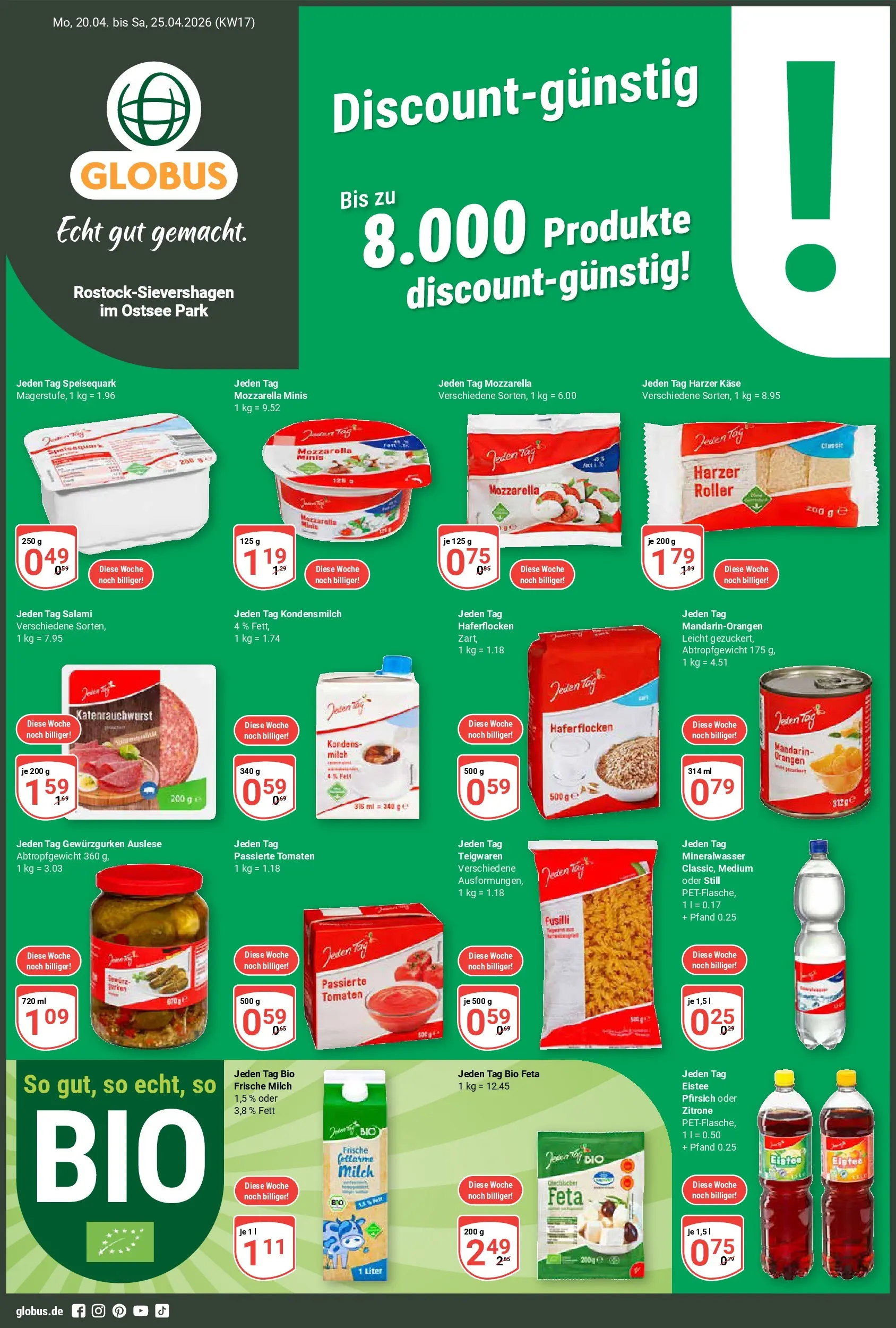 Globus Prospekt Lambrechtshagen	 (ab 20.04.2026) » Angebote online | Seite: 1 | Produkte: Mozzarella, Tomaten, Pfirsich, Salami