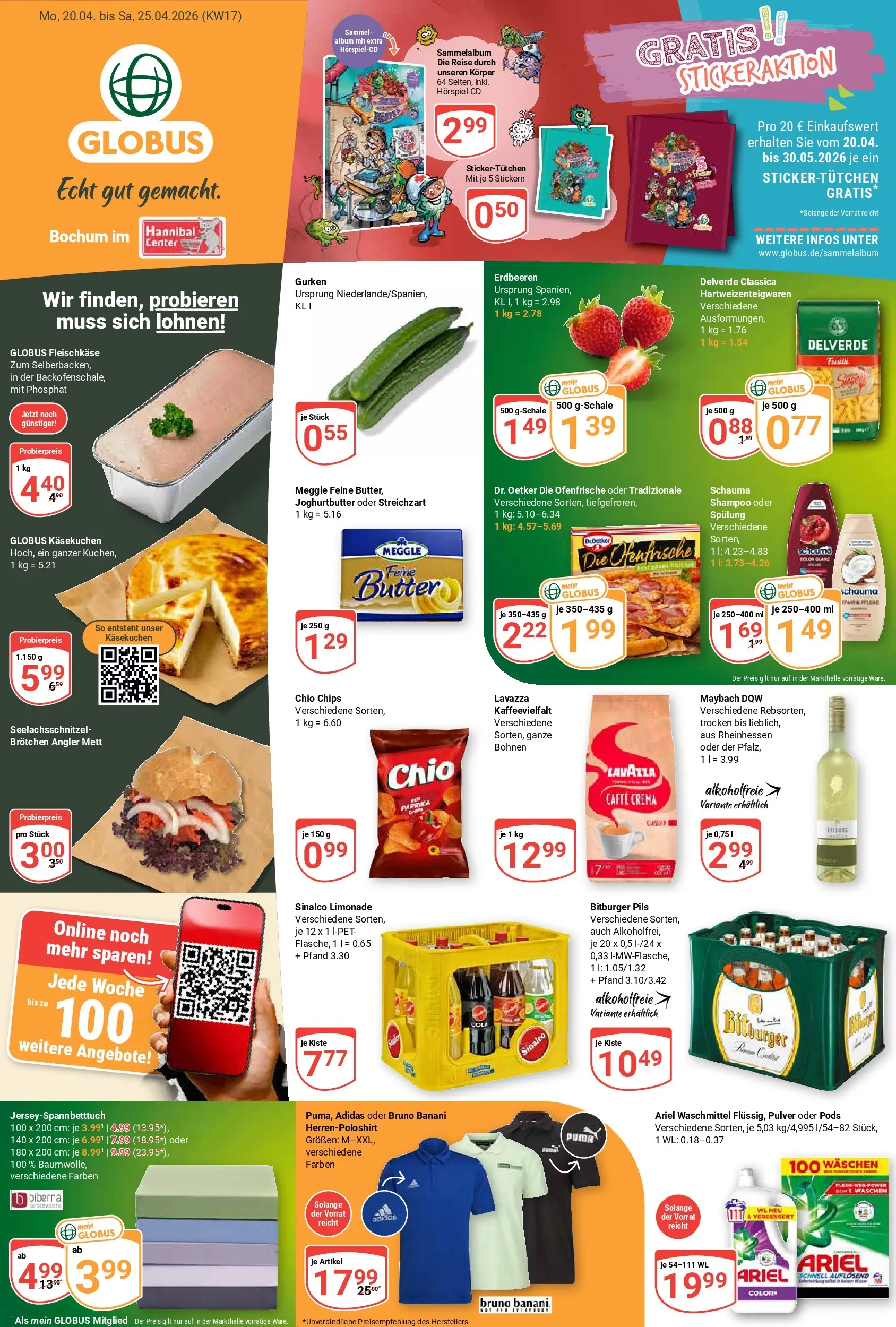 Globus Prospekt Bochum-Riemke	 (ab 20.04.2026) » Angebote online | Seite: 1 | Produkte: Pils, Spülung, Ofenfrische, Waschmittel