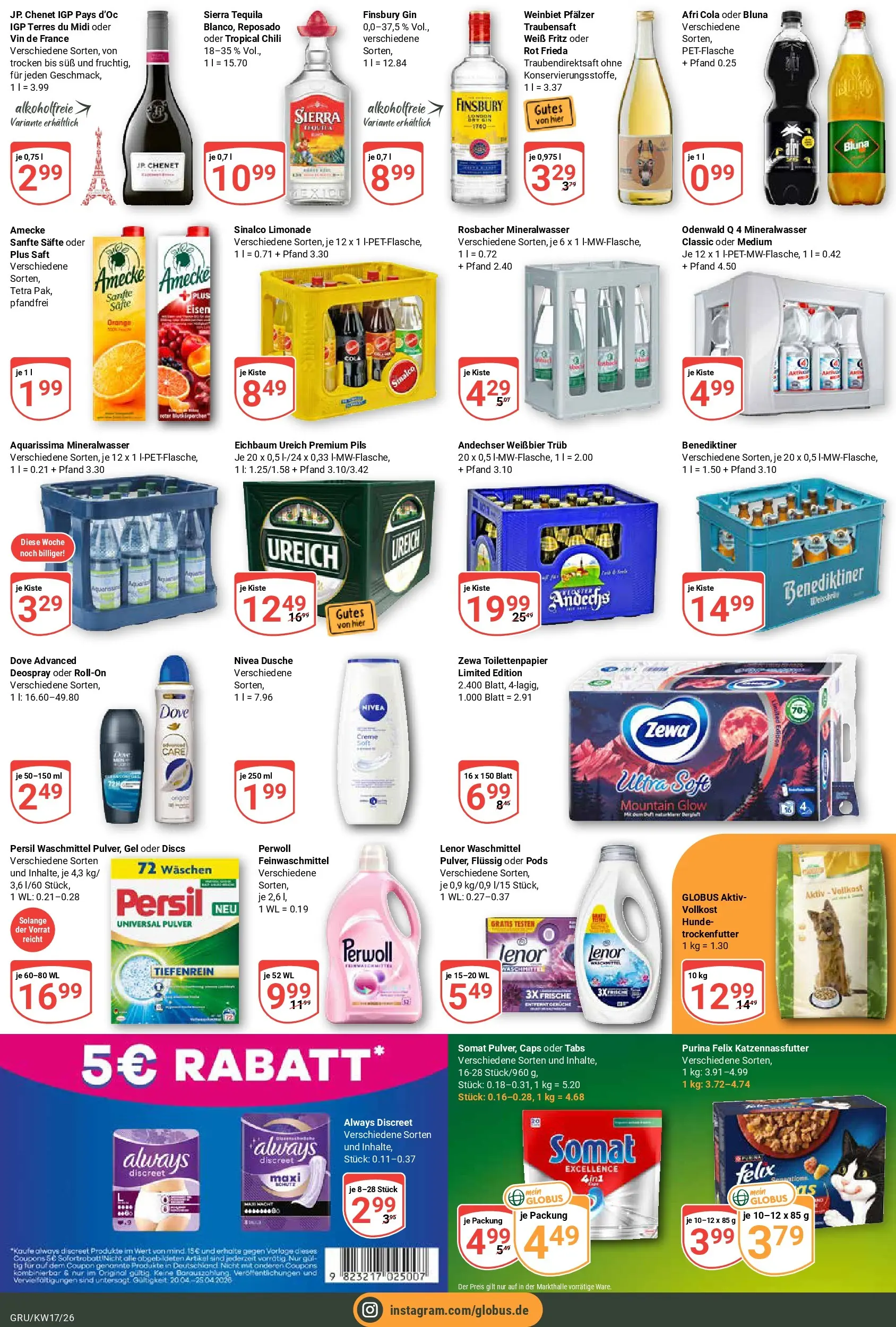 Globus Prospekt Grünstadt	 (ab 20.04.2026) » Angebote online | Seite: 3 | Produkte: Limonade, Waschmittel, Deospray, Persil