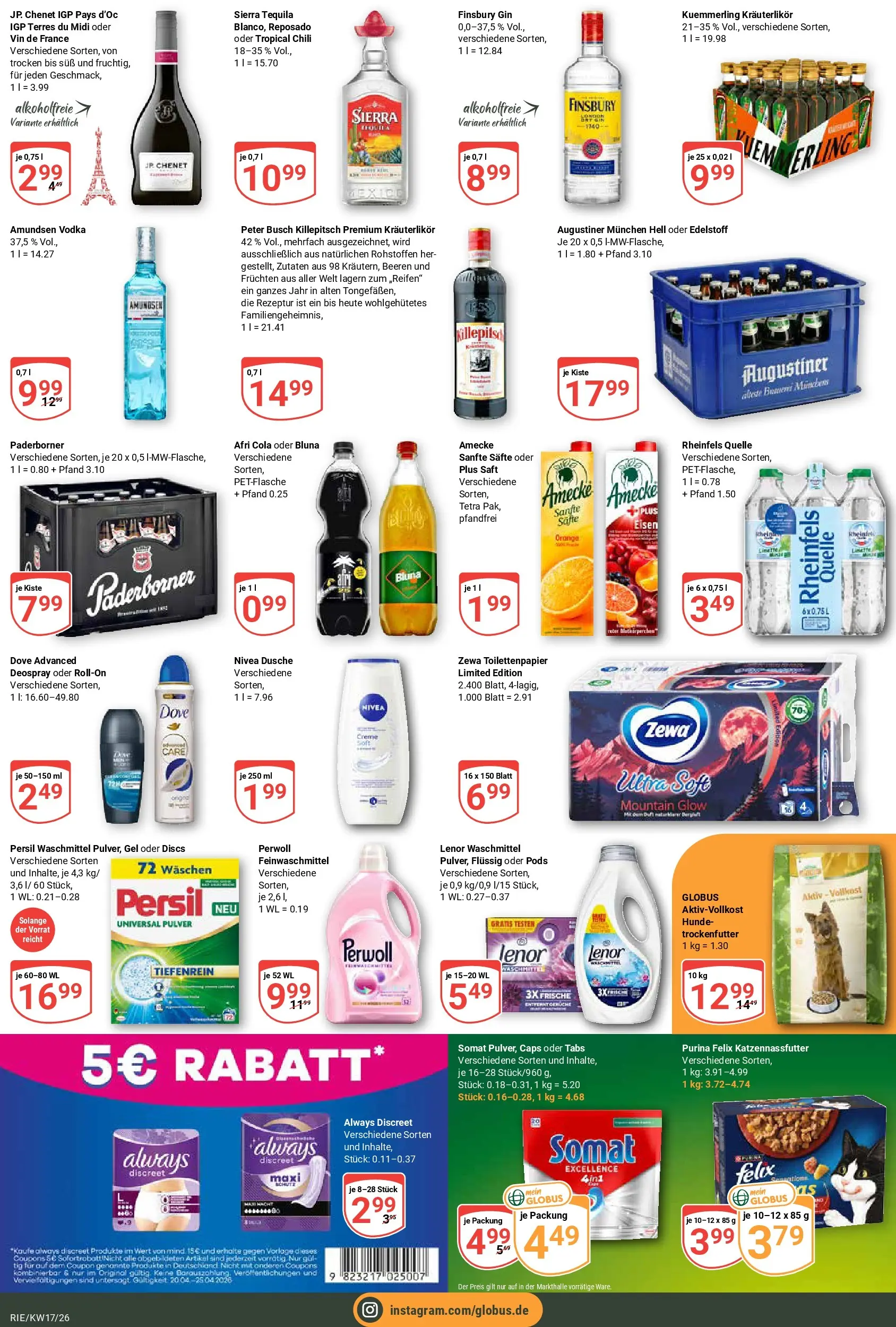 Globus Prospekt Bochum-Riemke	 (ab 20.04.2026) » Angebote online | Seite: 3 | Produkte: Zewa, Waschmittel, Saft, Persil