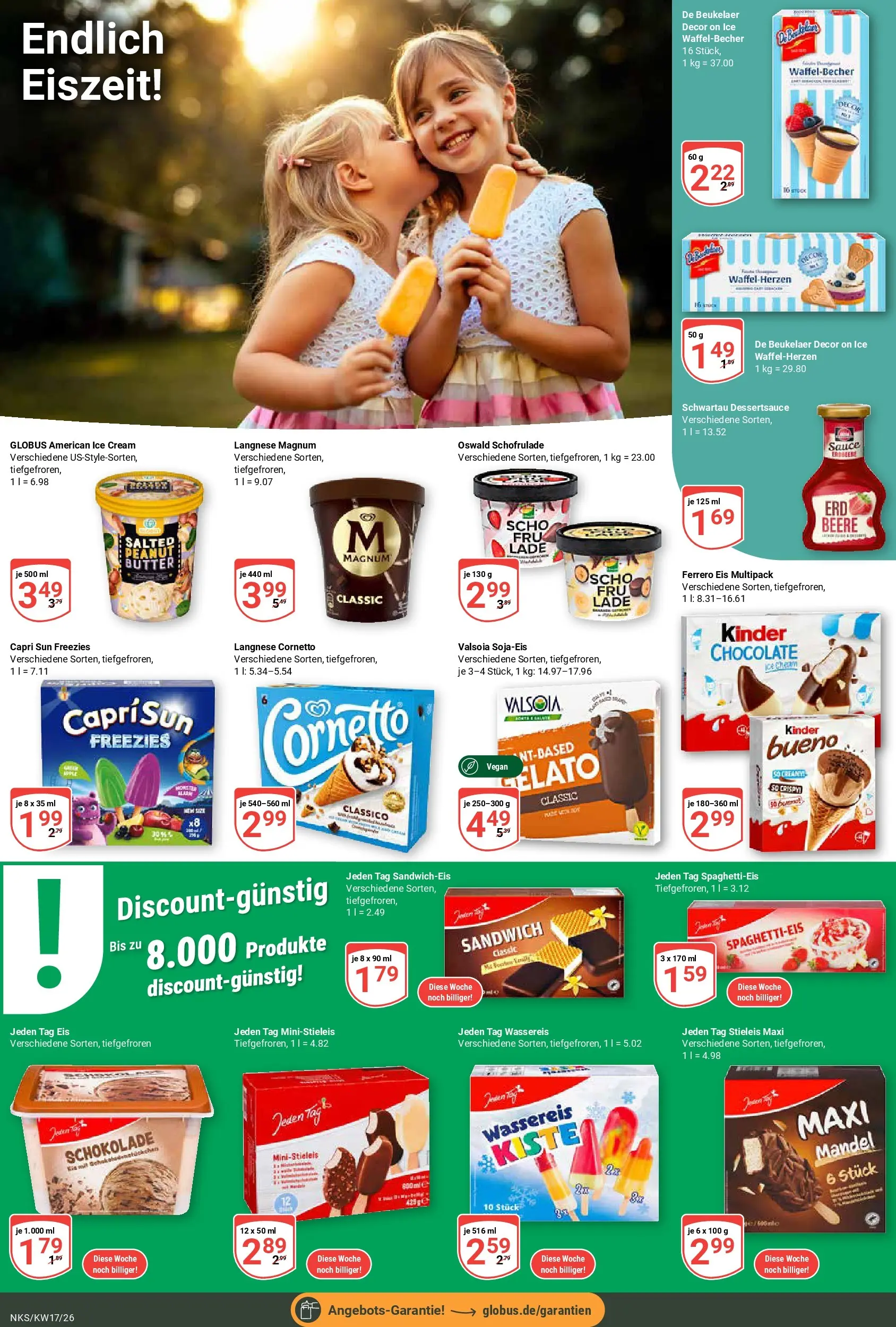 Globus Prospekt Neunkirchen	 (ab 20.04.2026) » Angebote online | Seite: 13 | Produkte: Langnese, Schokolade, Kinder bueno, Eis