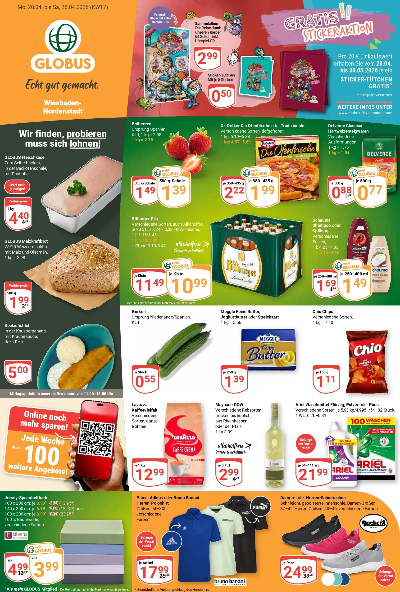 Globus Prospekt Wiesbaden-Nordenstadt	 (ab 20.04.2026) » Angebote online | Seite: 1 | Produkte: Butter, Pils, Shampoo, Ofenfrische