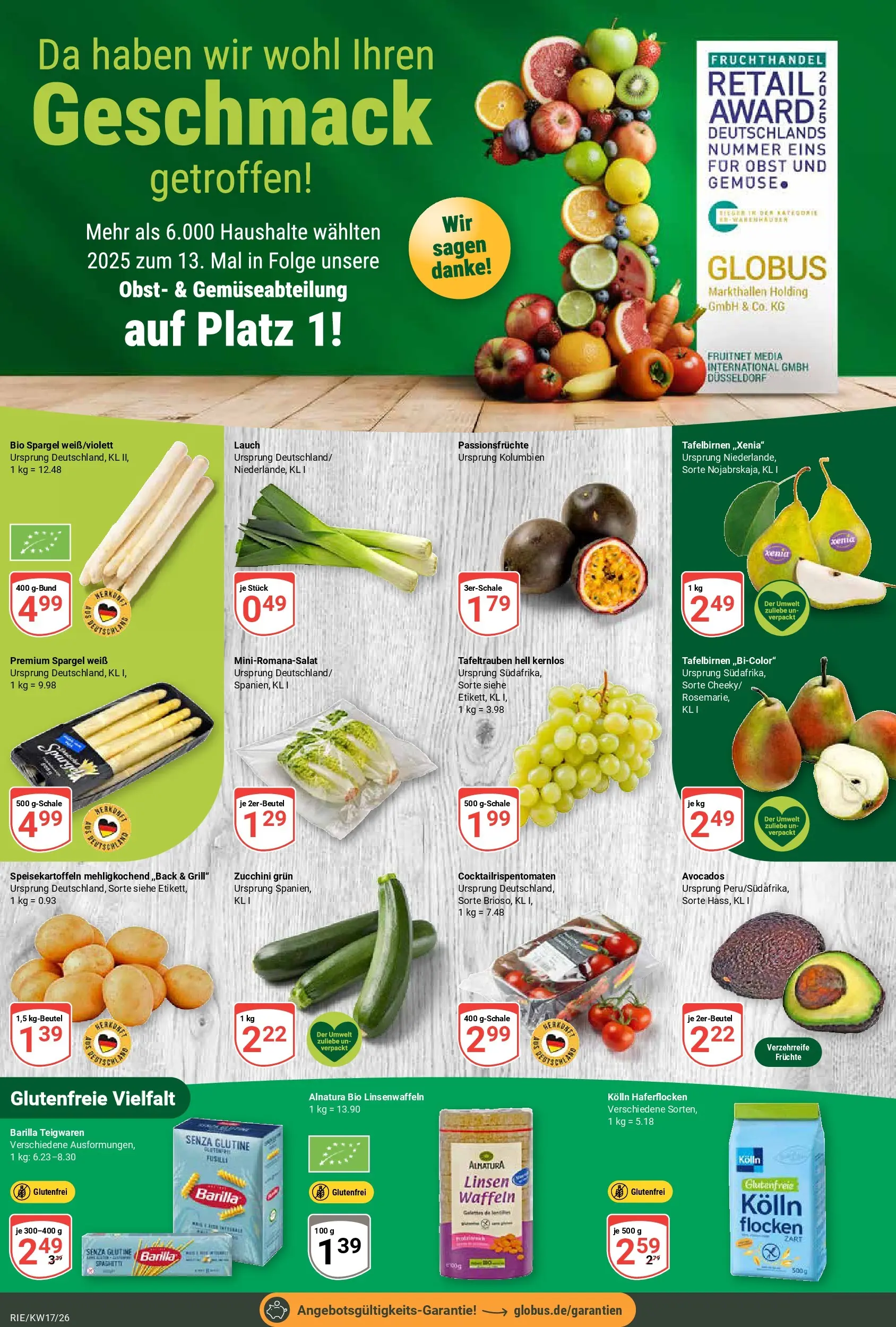 Globus Prospekt Bochum-Riemke	 (ab 20.04.2026) » Angebote online | Seite: 5 | Produkte: Grill, Kolln haferflocken, Spargel, Waffeln