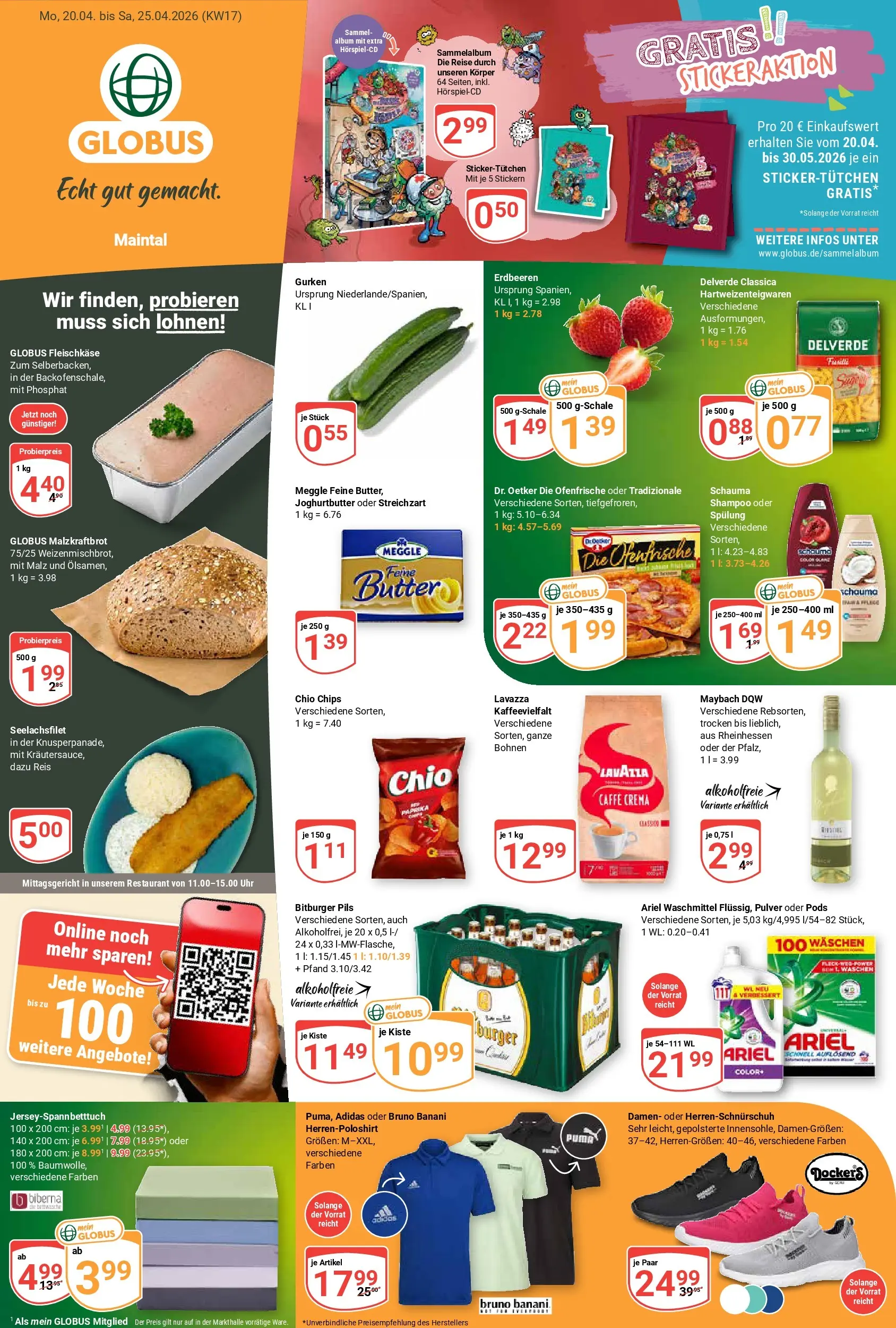 Globus Prospekt Maintal-Dörnigheim	 (ab 20.04.2026) » Angebote online | Seite: 1 | Produkte: Ariel, Paprika, Erdbeeren, Chips