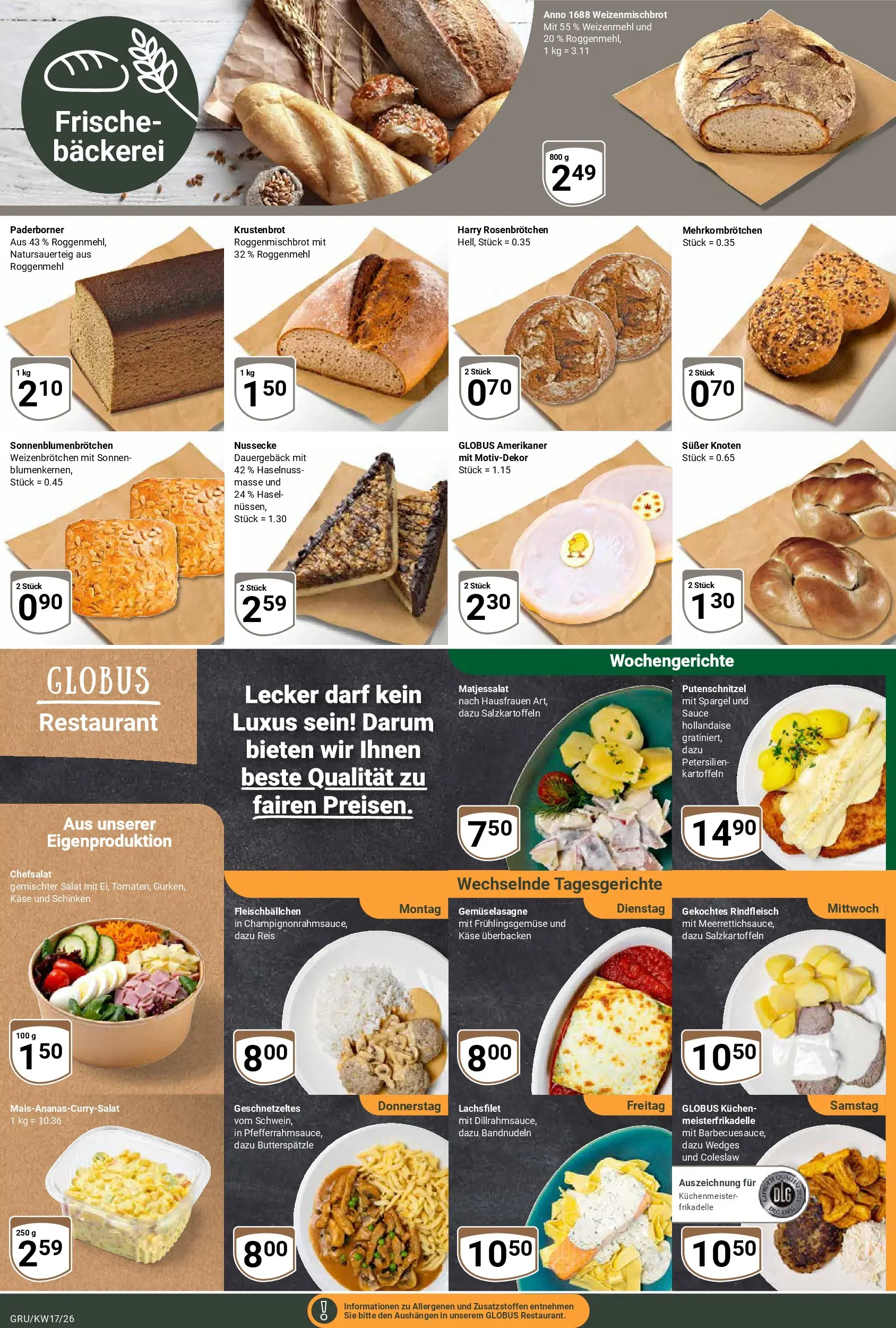 Globus Prospekt Grünstadt	 (ab 20.04.2026) » Angebote online | Seite: 8 | Produkte: Bäckerei, Kartoffeln, Reis, Rindfleisch