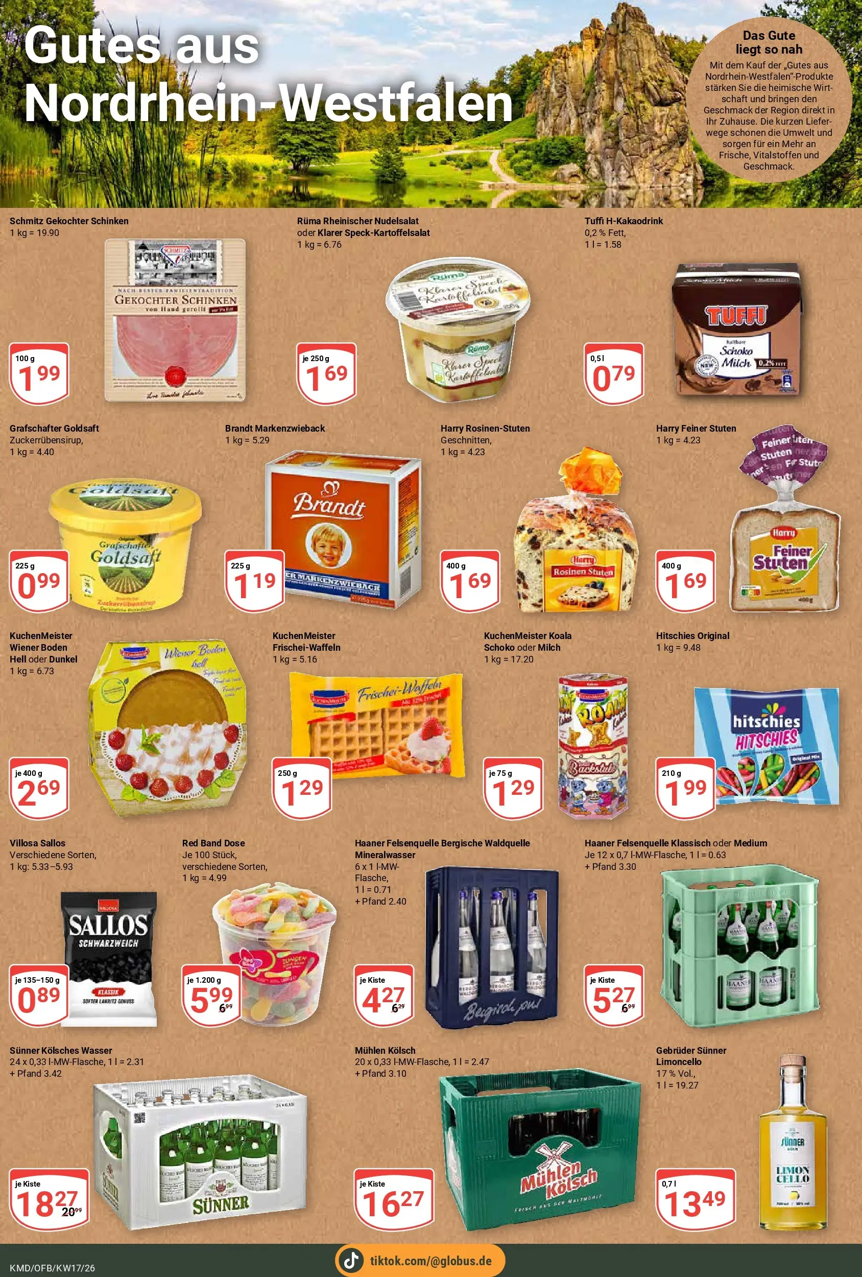 Globus Prospekt Köln	 (ab 20.04.2026) » Angebote online | Seite: 18 | Produkte: Rosinen, Wasser, Limoncello, Schinken