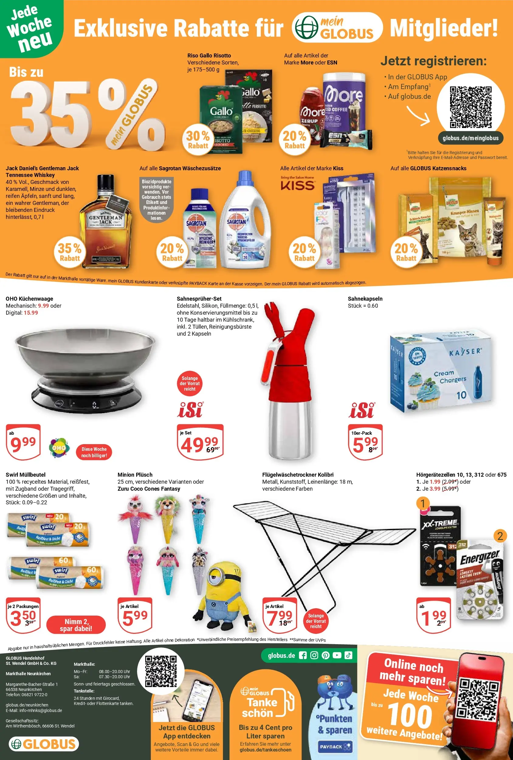 Globus Prospekt Neunkirchen	 (ab 20.04.2026) » Angebote online | Seite: 19 | Produkte: Jack Daniel's, Whiskey, Telefon, Uhr