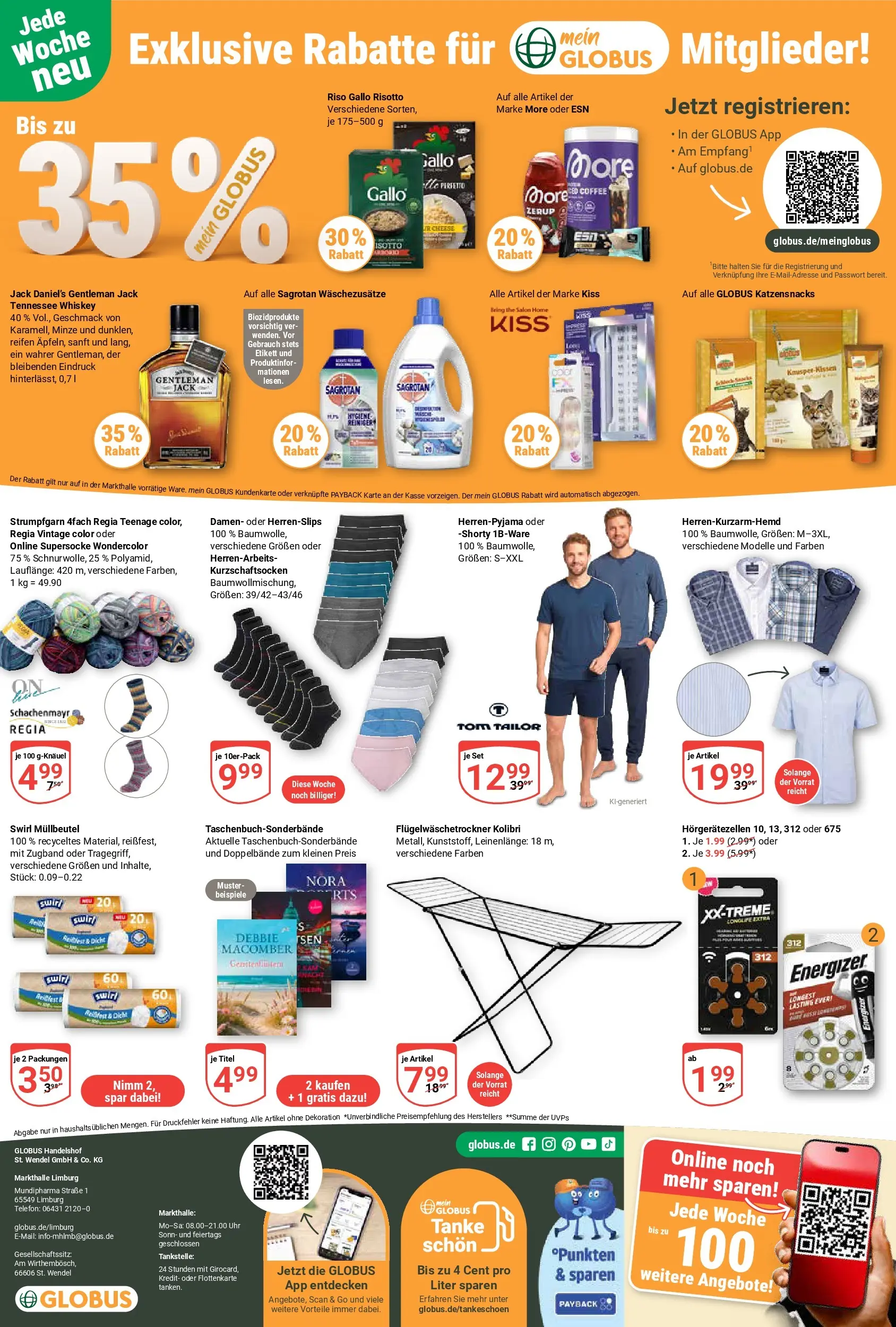 Globus Prospekt Limburg	 (ab 19.04.2026) » Angebote online | Seite: 24 | Produkte: Jack Daniel's, Whiskey, Telefon, Uhr