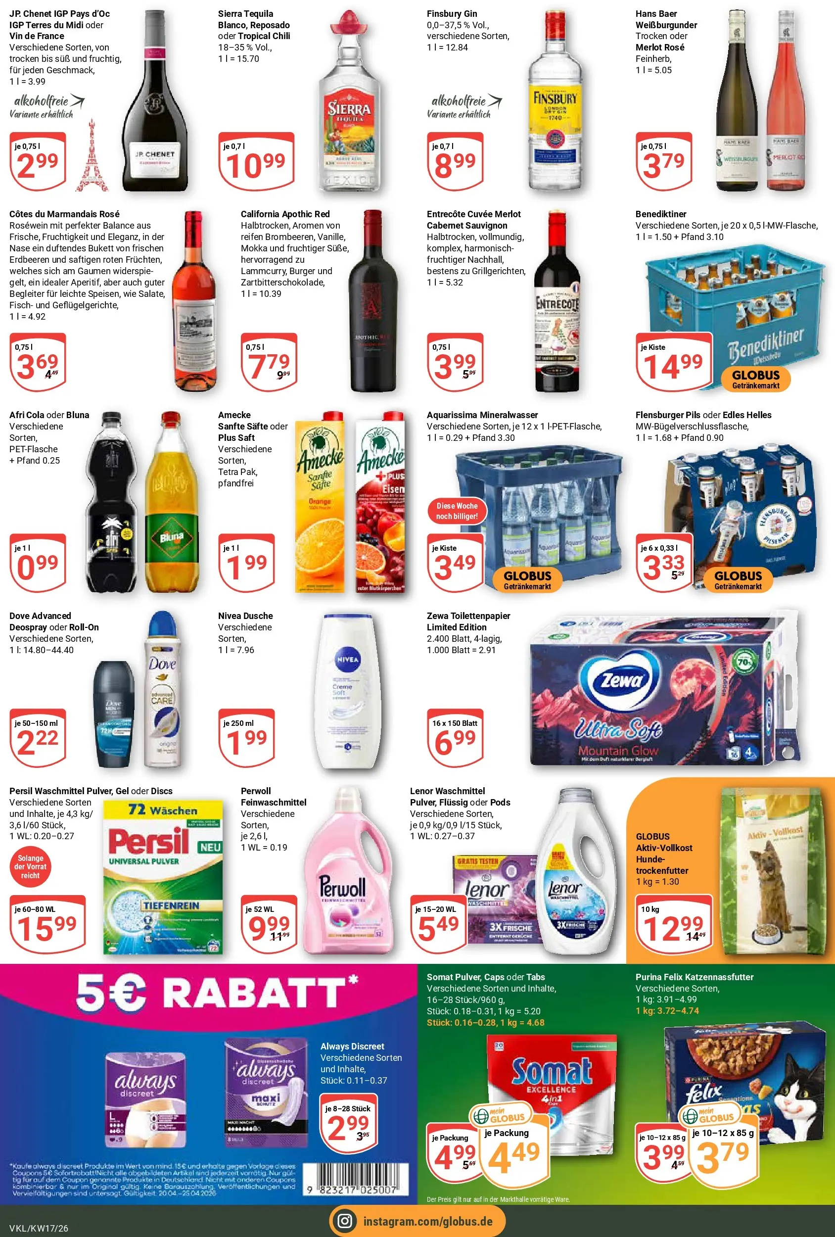 Globus Prospekt Völklingen	 (ab 20.04.2026) » Angebote online | Seite: 7 | Produkte: Merlot, Zewa, Creme, Toilettenpapier