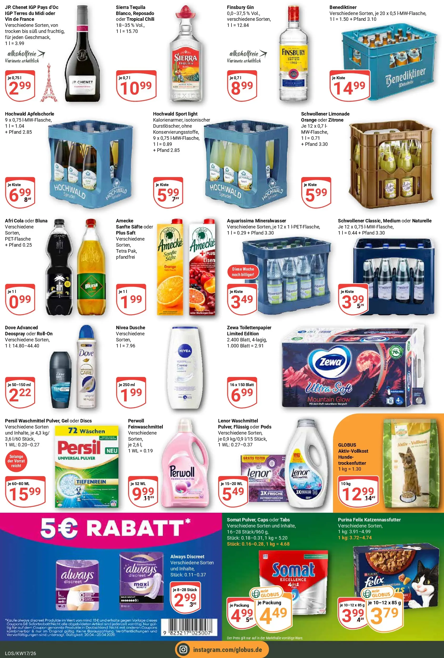 Globus Prospekt Losheim Am See	 (ab 20.04.2026) » Angebote online | Seite: 3 | Produkte: Perwoll, Tequila, Waschmittel, Persil