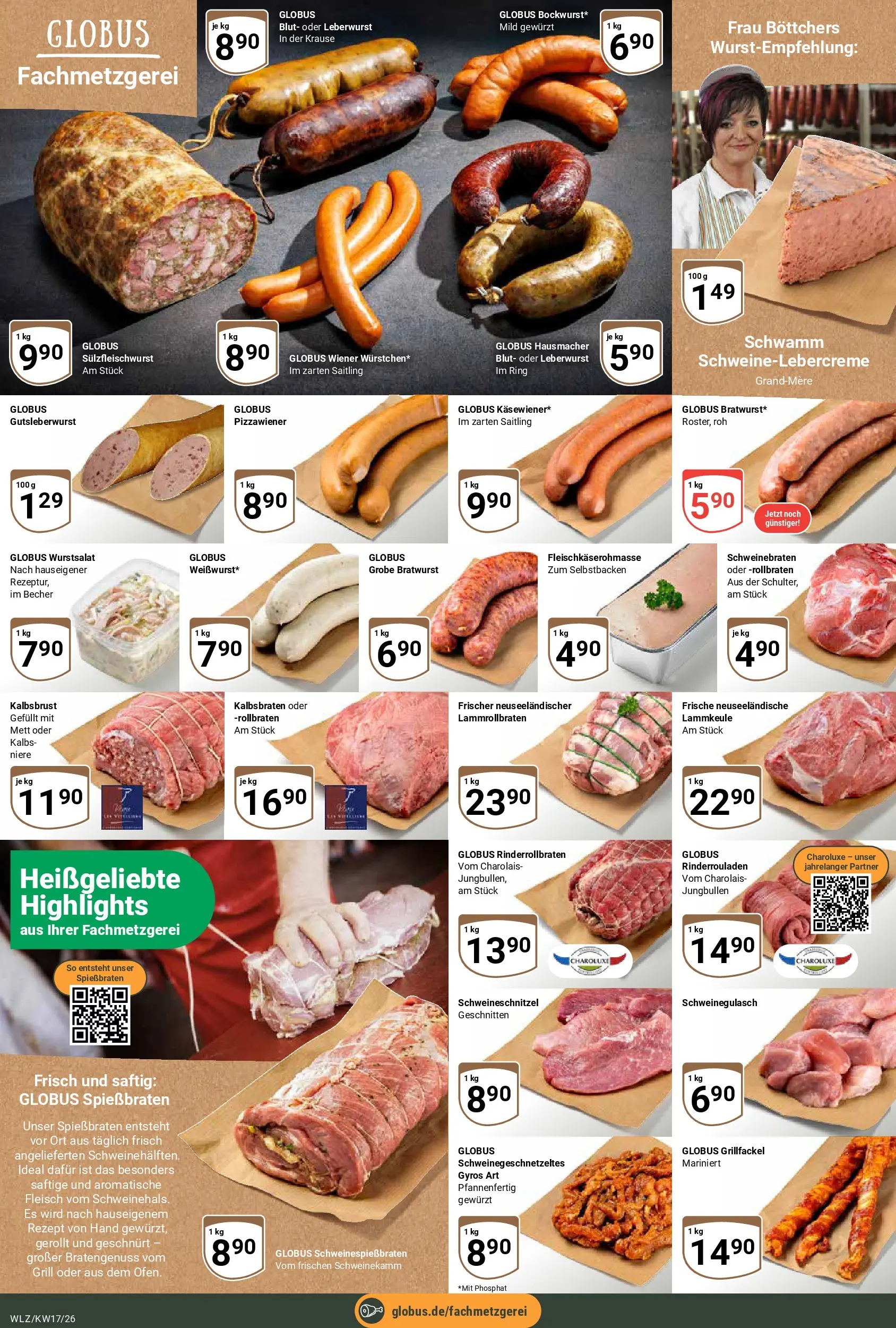 Globus Prospekt Weischlitz	 (ab 20.04.2026) » Angebote online | Seite: 9 | Produkte: Schweinegulasch, Lammkeule, Bratwurst, Gyros