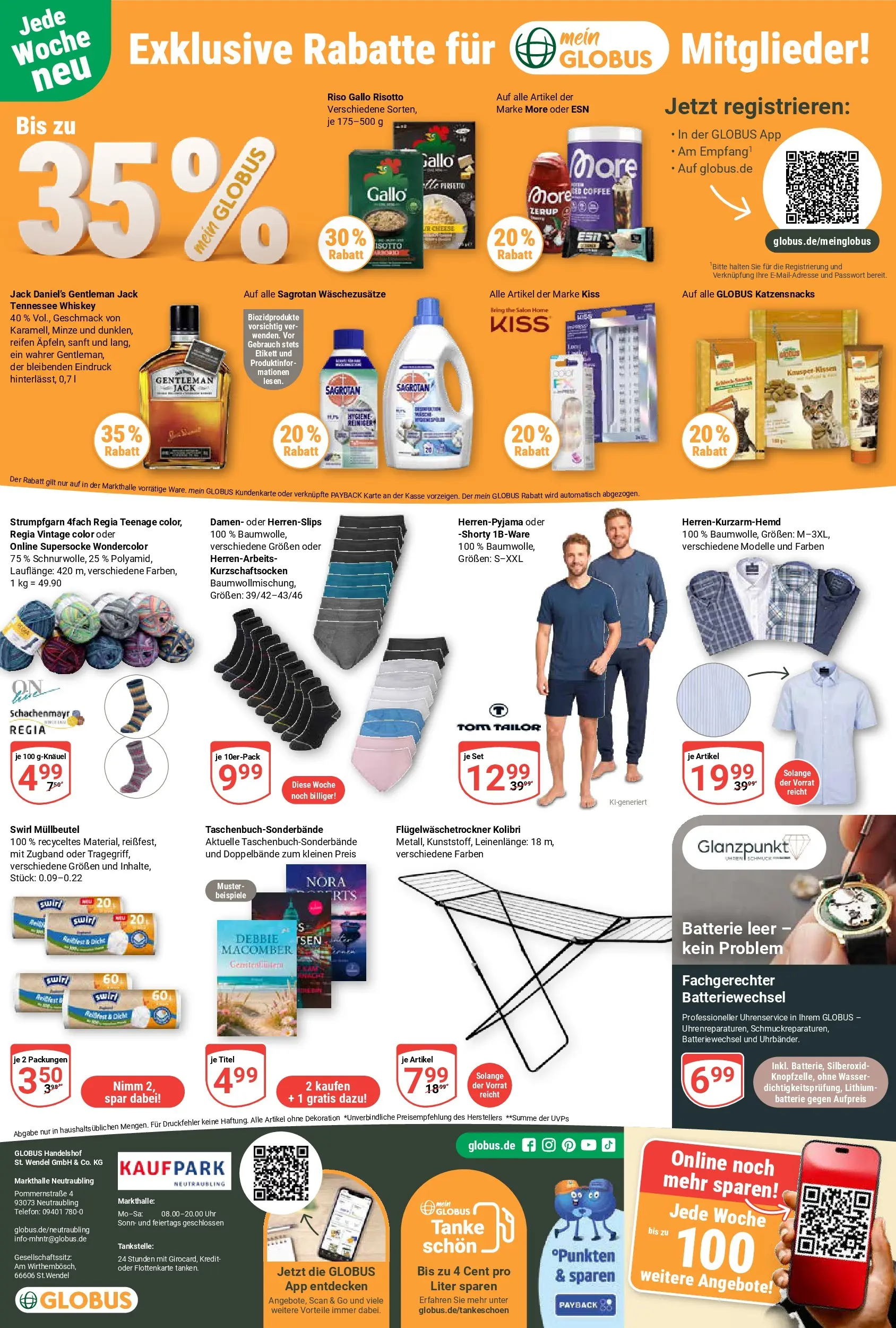 Globus Prospekt Neutraubling	 (ab 20.04.2026) » Angebote online | Seite: 22 | Produkte: Jack Daniel's, Wasser, Whiskey, Telefon