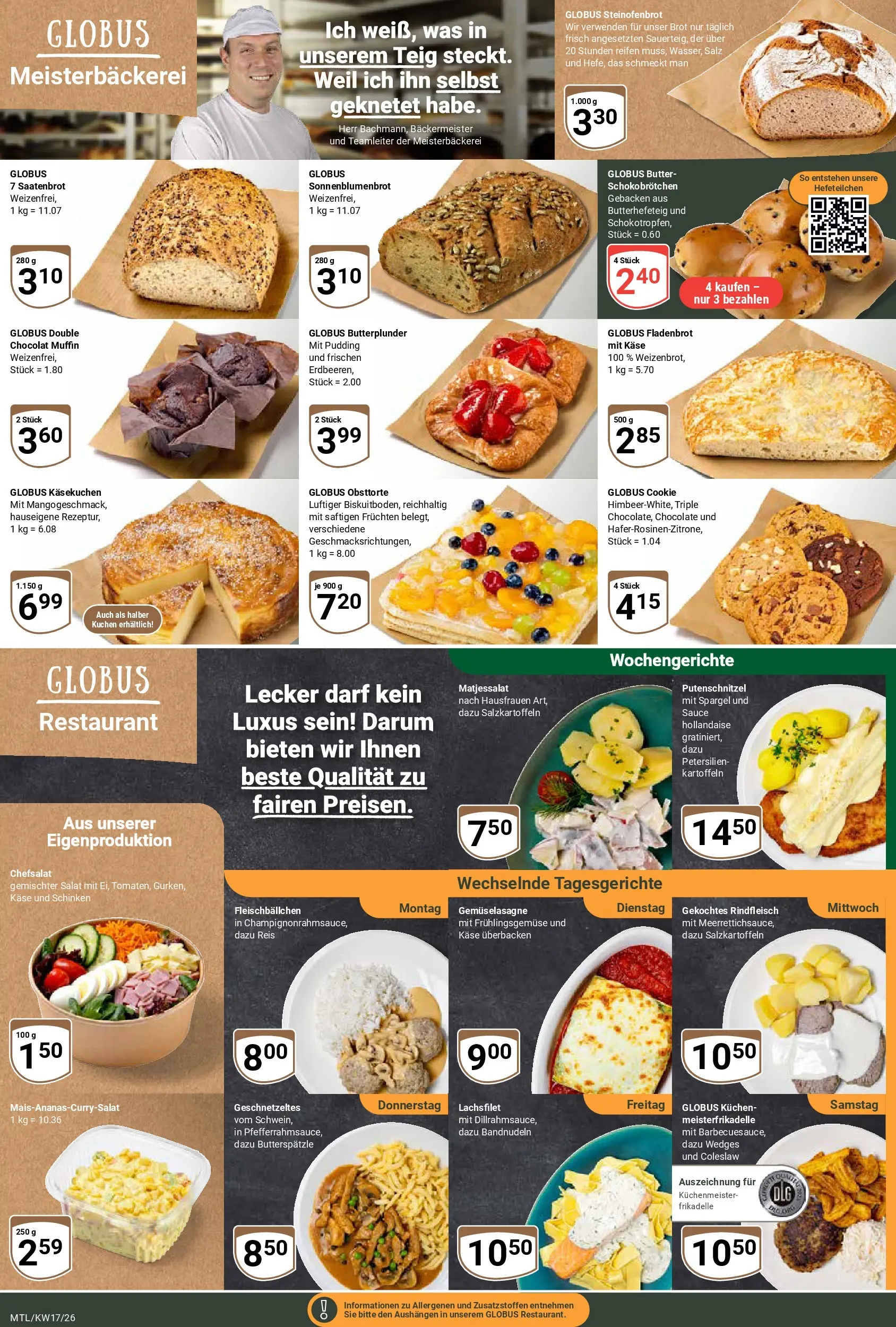 Globus Prospekt Maintal-Dörnigheim	 (ab 20.04.2026) » Angebote online | Seite: 8 | Produkte: Butter, Käse, Putenschnitzel, Salat