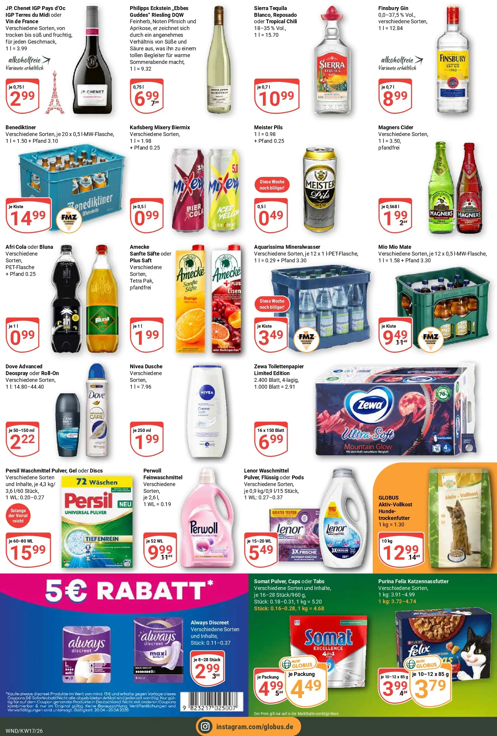 Globus Prospekt St. Wendel	 (ab 20.04.2026) » Angebote online | Seite: 3 | Produkte: Lenor, Pils, Perwoll, Persil