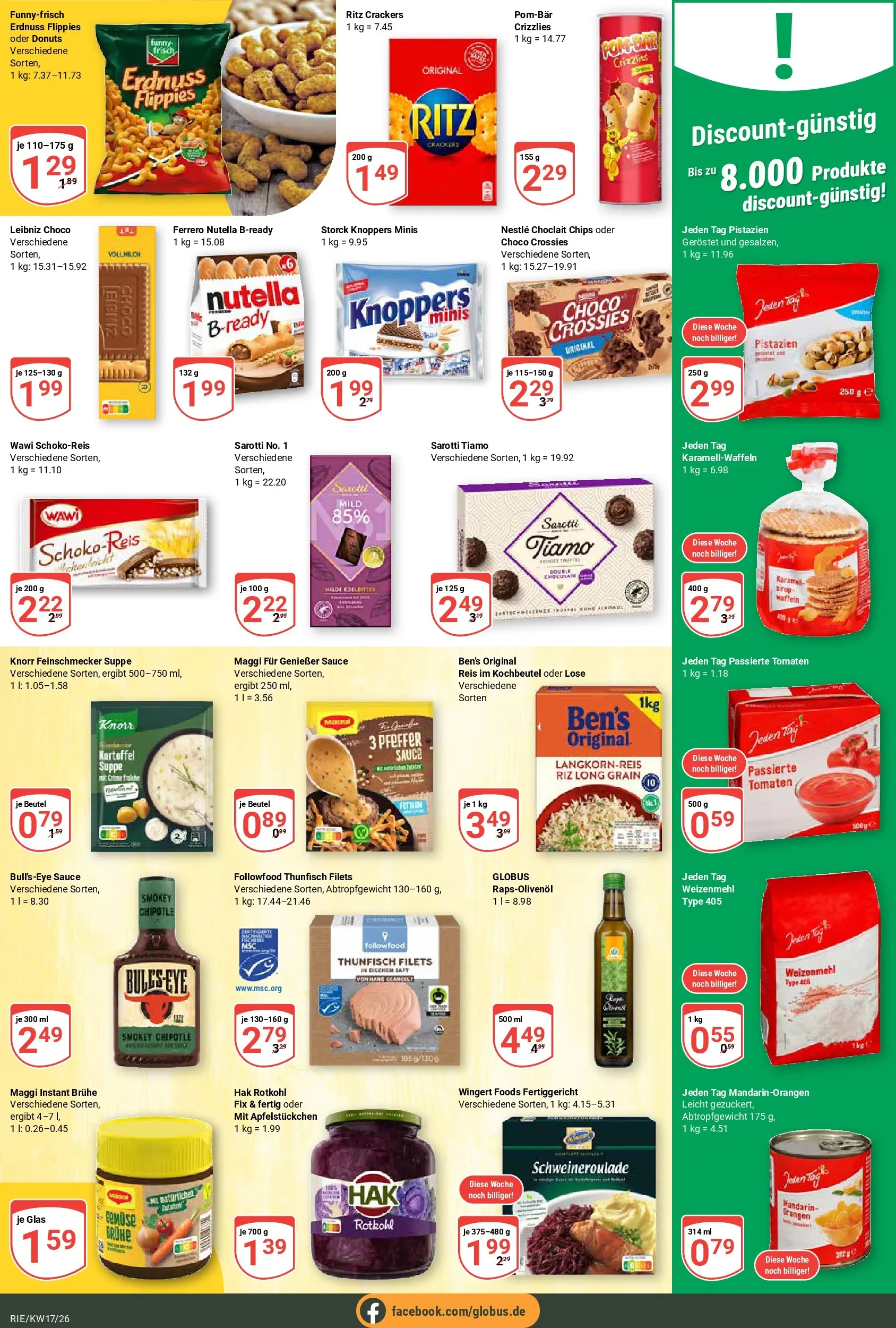 Globus Prospekt Bochum-Riemke	 (ab 20.04.2026) » Angebote online | Seite: 14 | Produkte: Pistazien, Nutella, Reis, Chips