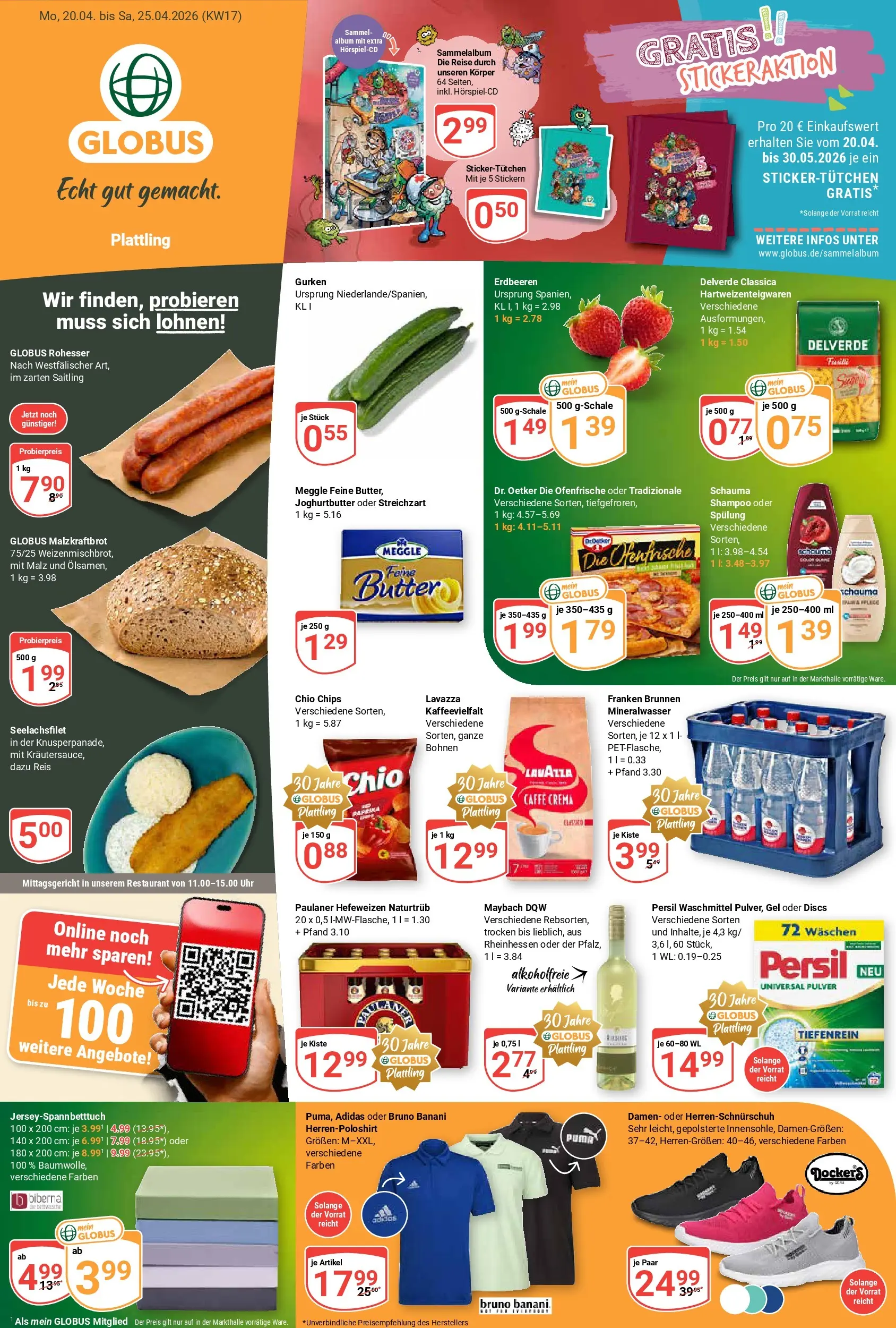 Globus Prospekt Plattling	 (ab 20.04.2026) » Angebote online | Seite: 1 | Produkte: Butter, Shampoo, Spülung, Gurken