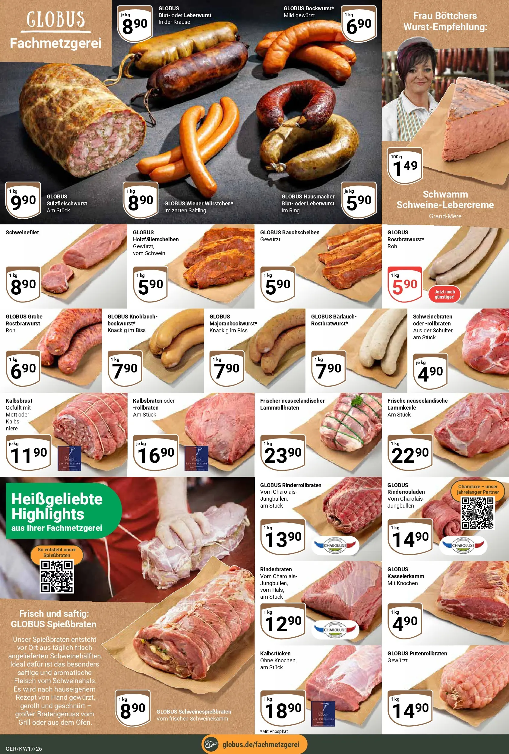 Globus Prospekt Gera	 (ab 20.04.2026) » Angebote online | Seite: 9 | Produkte: Rinderrouladen, Lammkeule, Knoblauch, Fleisch