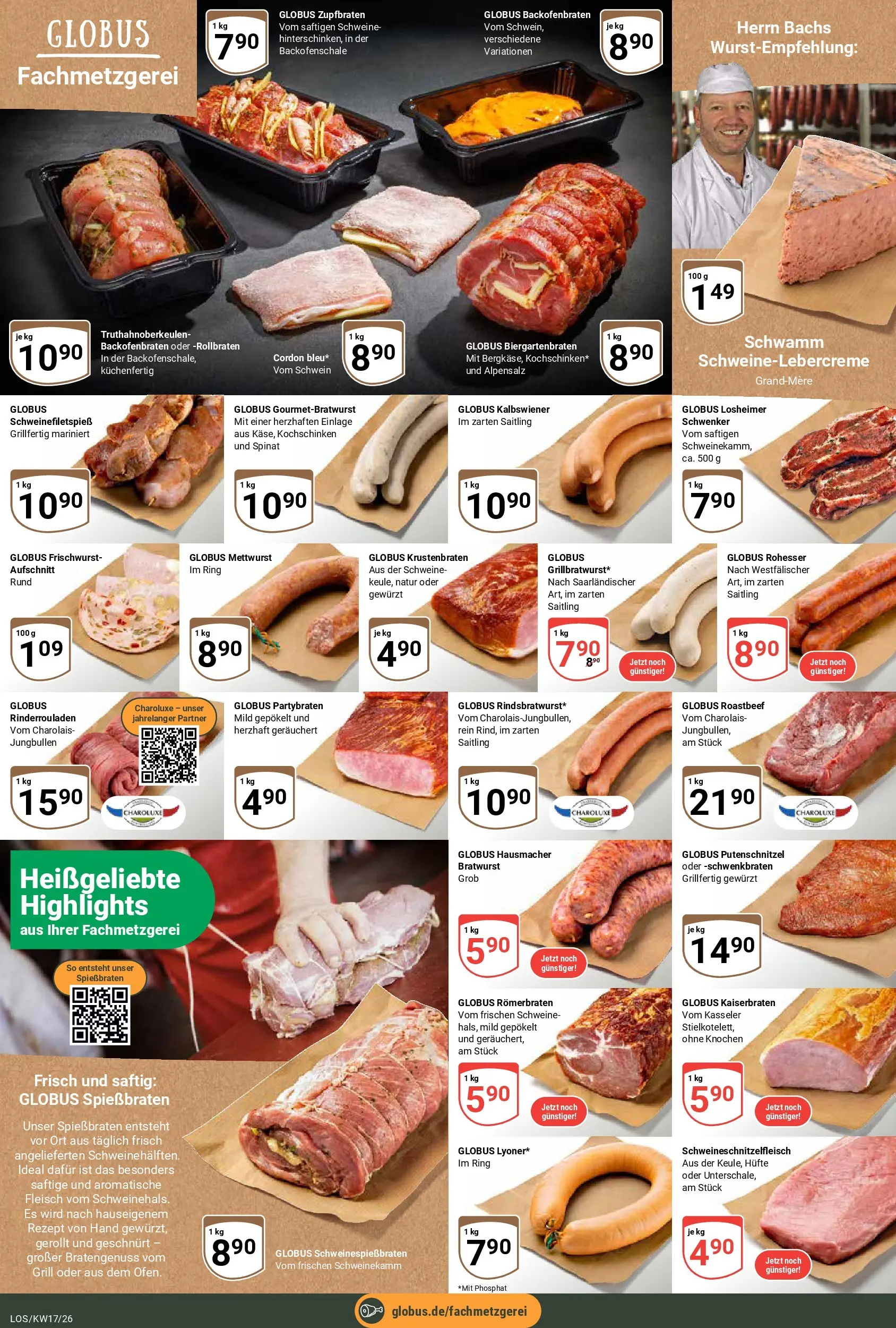 Globus Prospekt Losheim Am See	 (ab 20.04.2026) » Angebote online | Seite: 10 | Produkte: Rinderrouladen, Grill, Bratwurst, Roastbeef