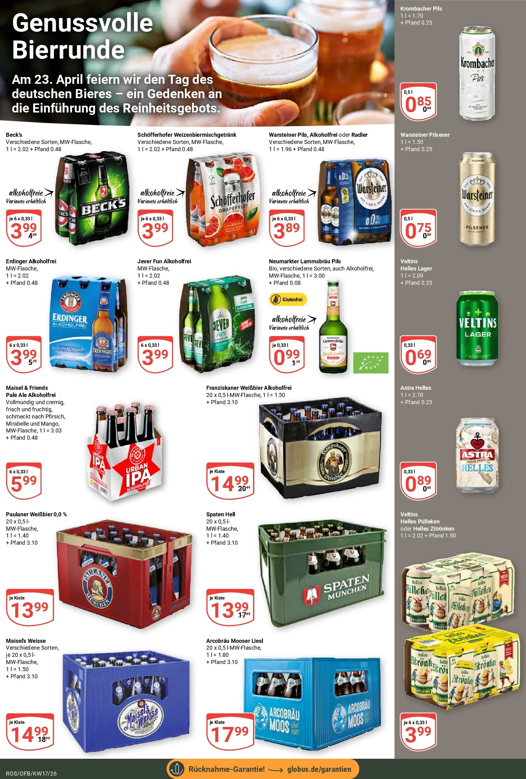 Globus Prospekt Lambrechtshagen	 (ab 20.04.2026) » Angebote online | Seite: 18 | Produkte: Franziskaner, Astra, Grapefruit, Radler