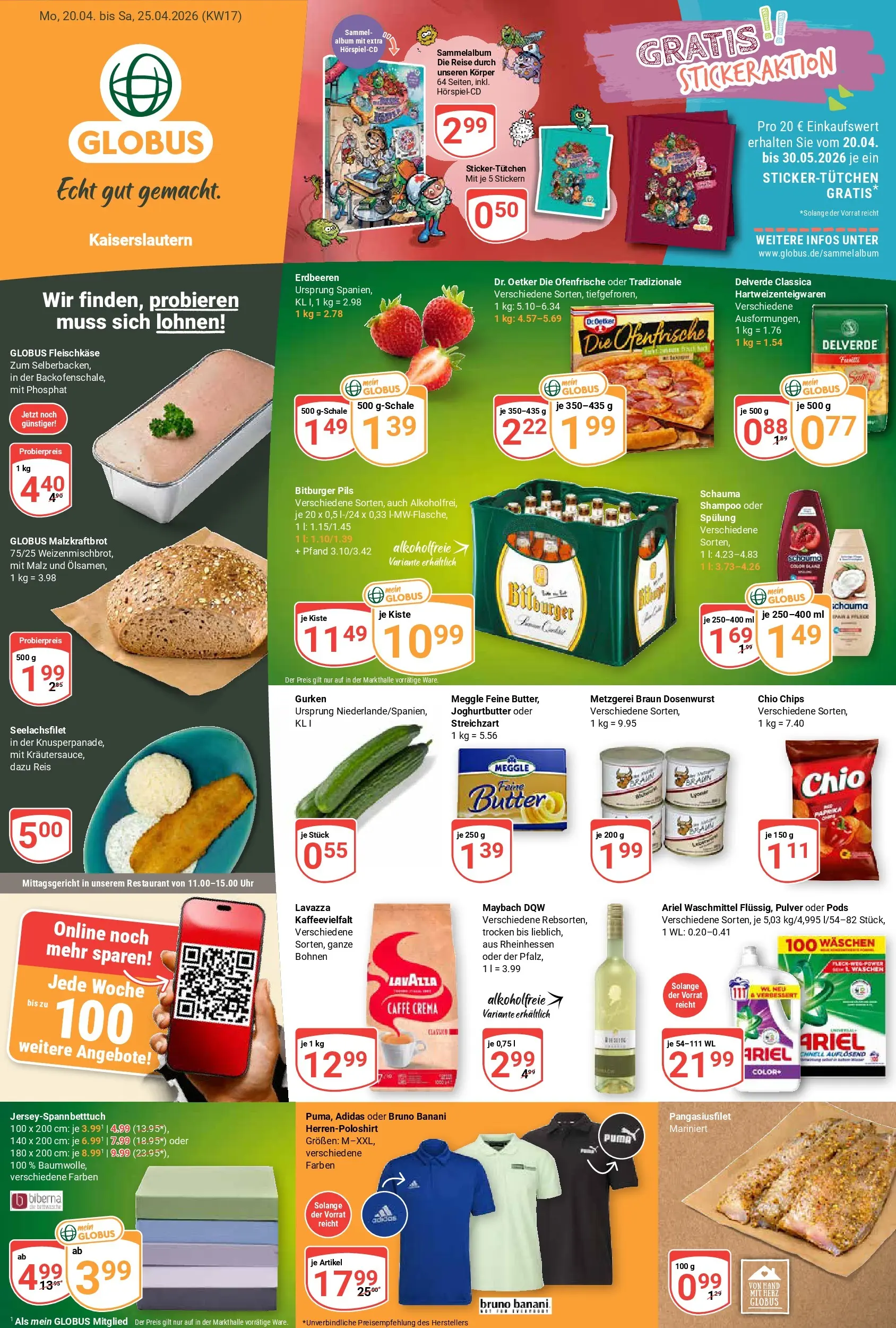 Globus Prospekt Kaiserslautern	 (ab 20.04.2026) » Angebote online | Seite: 1 | Produkte: Lavazza, Butter, Shampoo, Ofenfrische