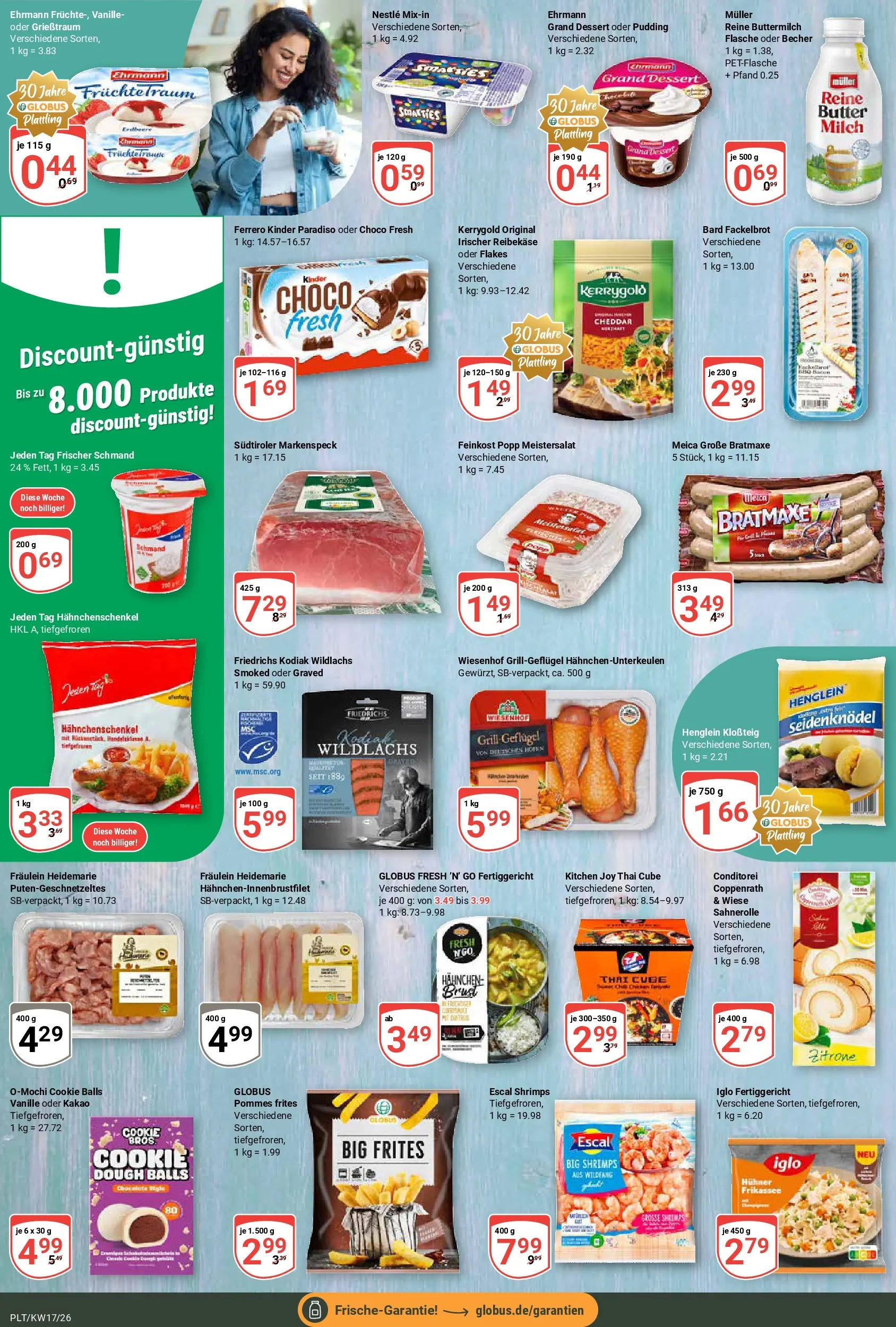 Globus Prospekt Plattling	 (ab 20.04.2026) » Angebote online | Seite: 12 | Produkte: Hahnchenschenkel, Milch, Pommes frites, Pudding