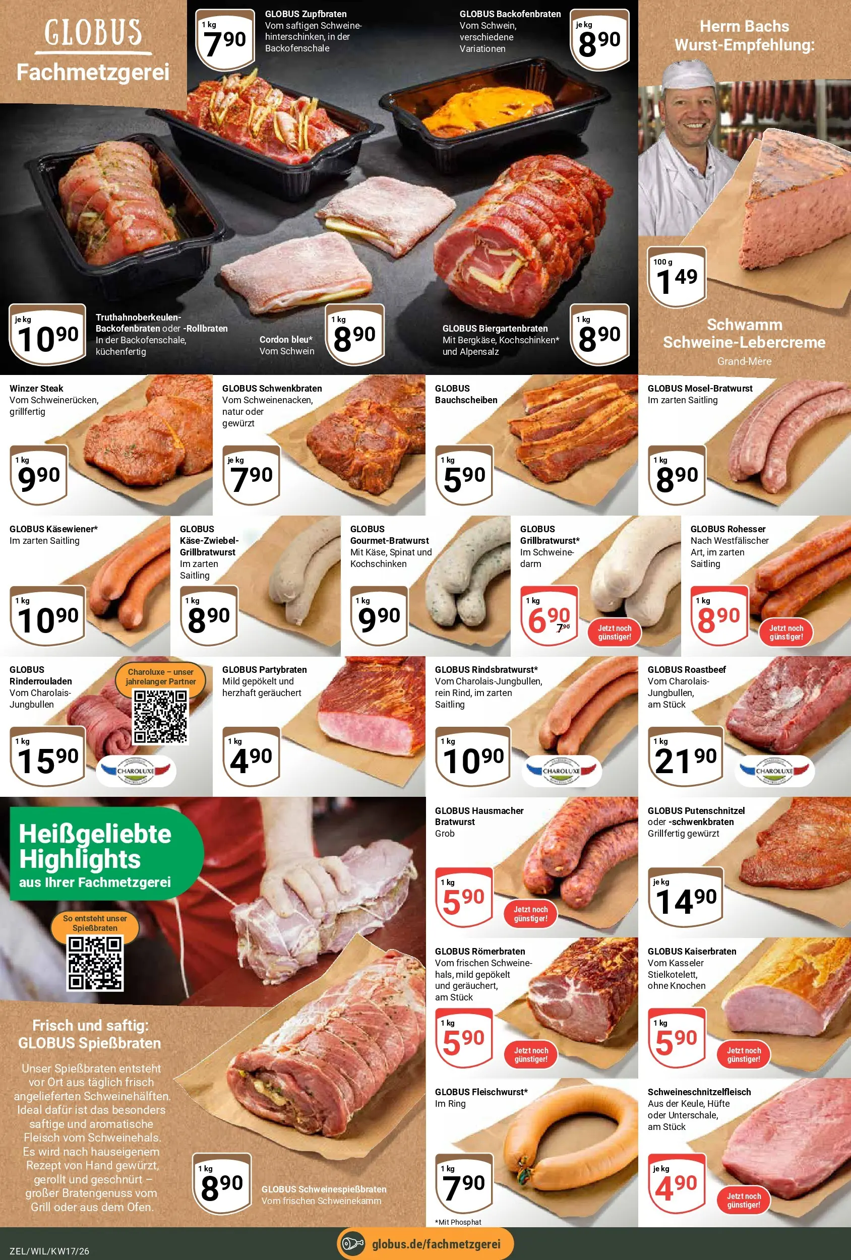 Globus Prospekt Wittlich	 (ab 20.04.2026) » Angebote online | Seite: 9 | Produkte: Bratwurst, Roastbeef, Putenschnitzel, Steak
