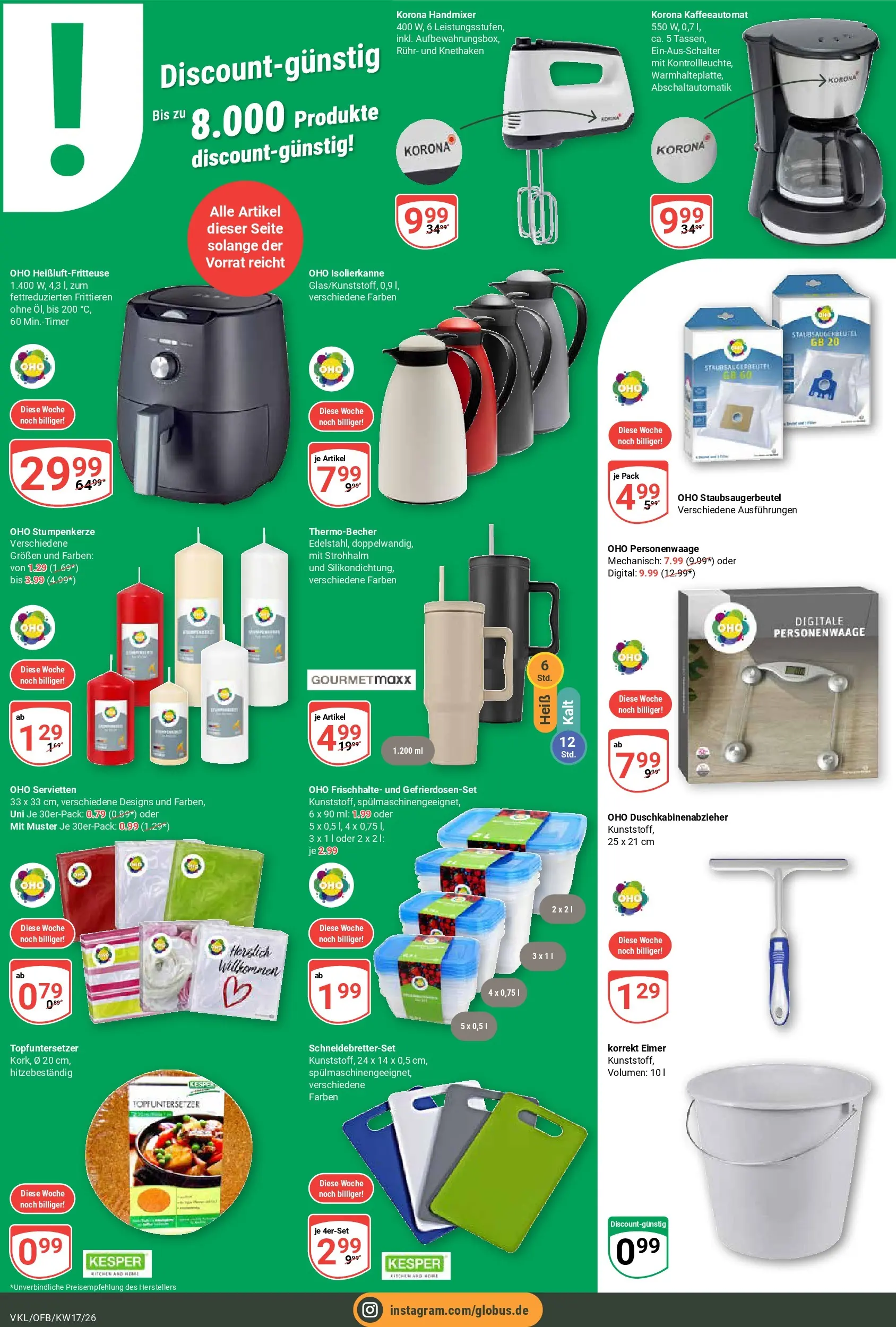 Globus Prospekt Völklingen	 (ab 20.04.2026) » Angebote online | Seite: 27 | Produkte: Personenwaage, Handmixer, Heißluftfritteuse