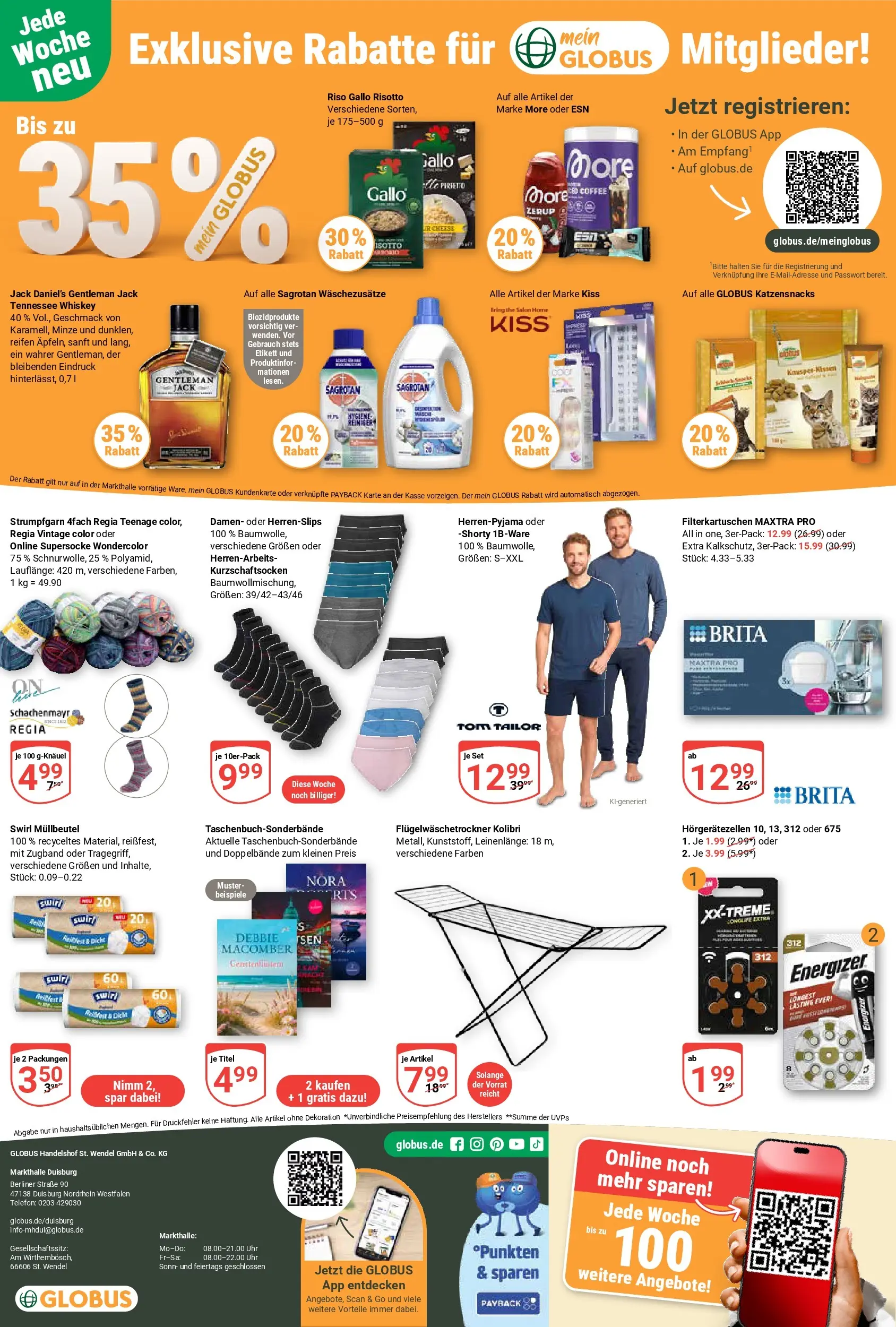 Globus Prospekt Duisburg	 (ab 20.04.2026) » Angebote online | Seite: 26 | Produkte: Berliner, Jack Daniel's, Telefon, Uhr