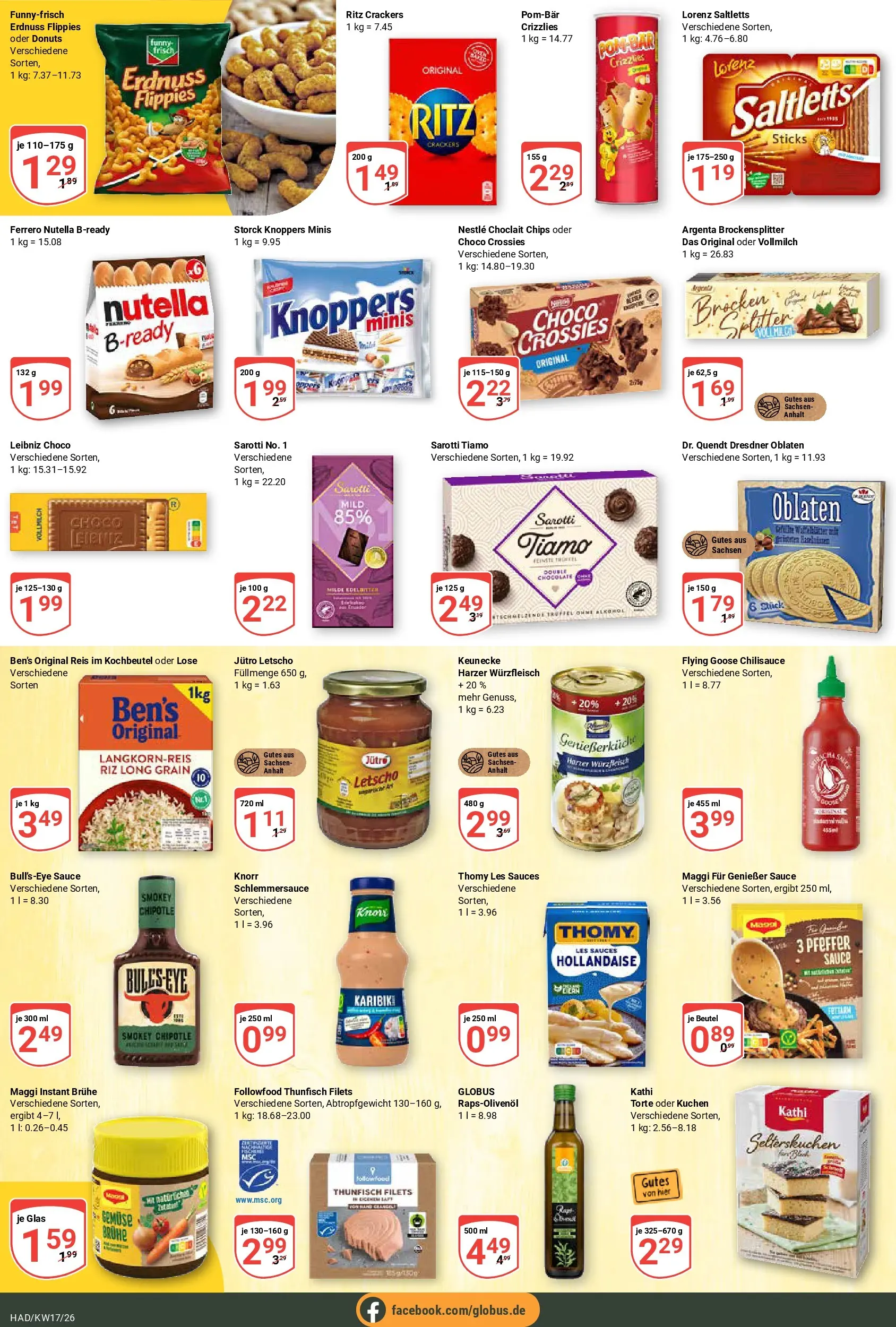 Globus Prospekt Halle (saale)	 (ab 20.04.2026) » Angebote online | Seite: 16 | Produkte: Maggi, Nutella, Donuts, Chips